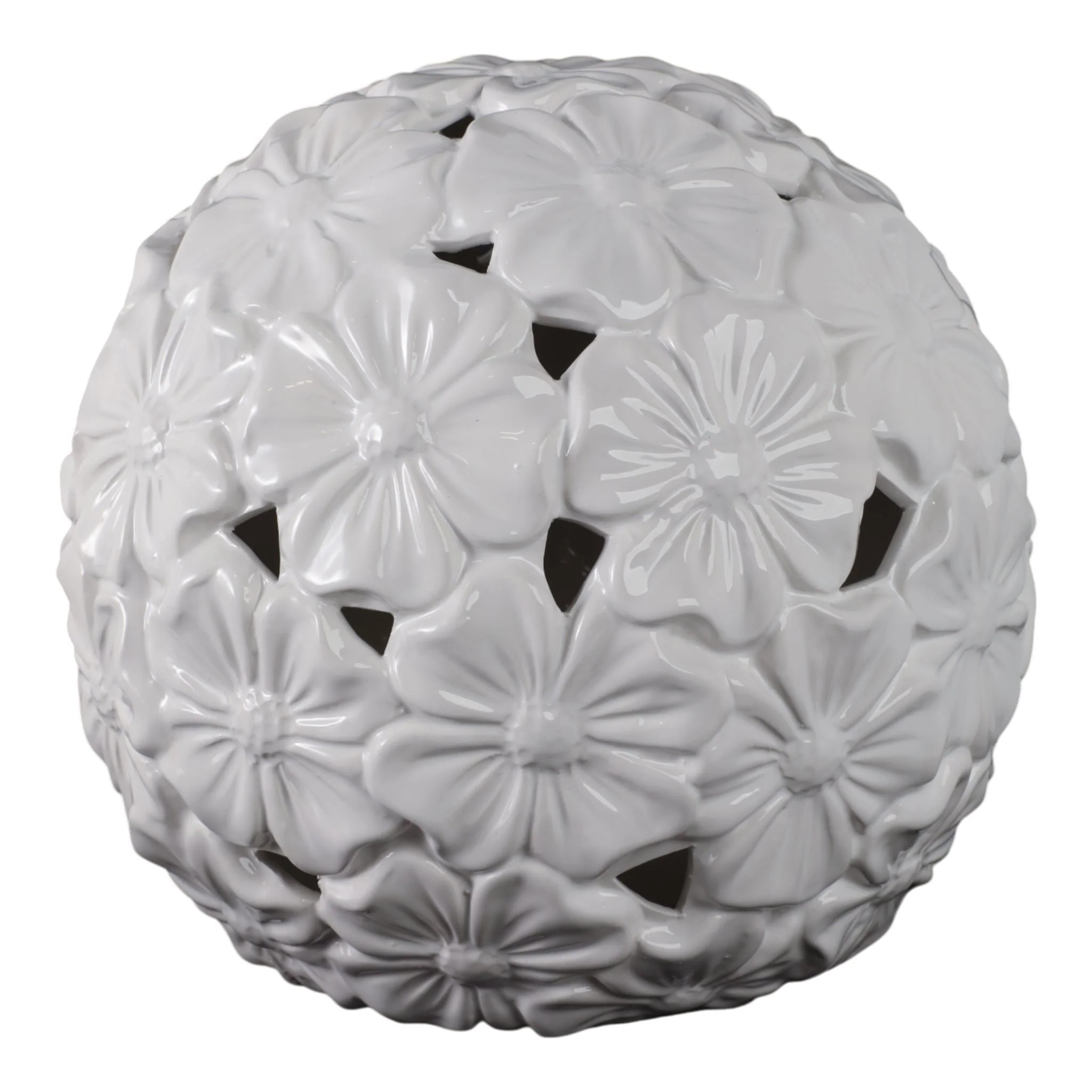 1o" Flower Cut-out Garden Orb, White - Image 4