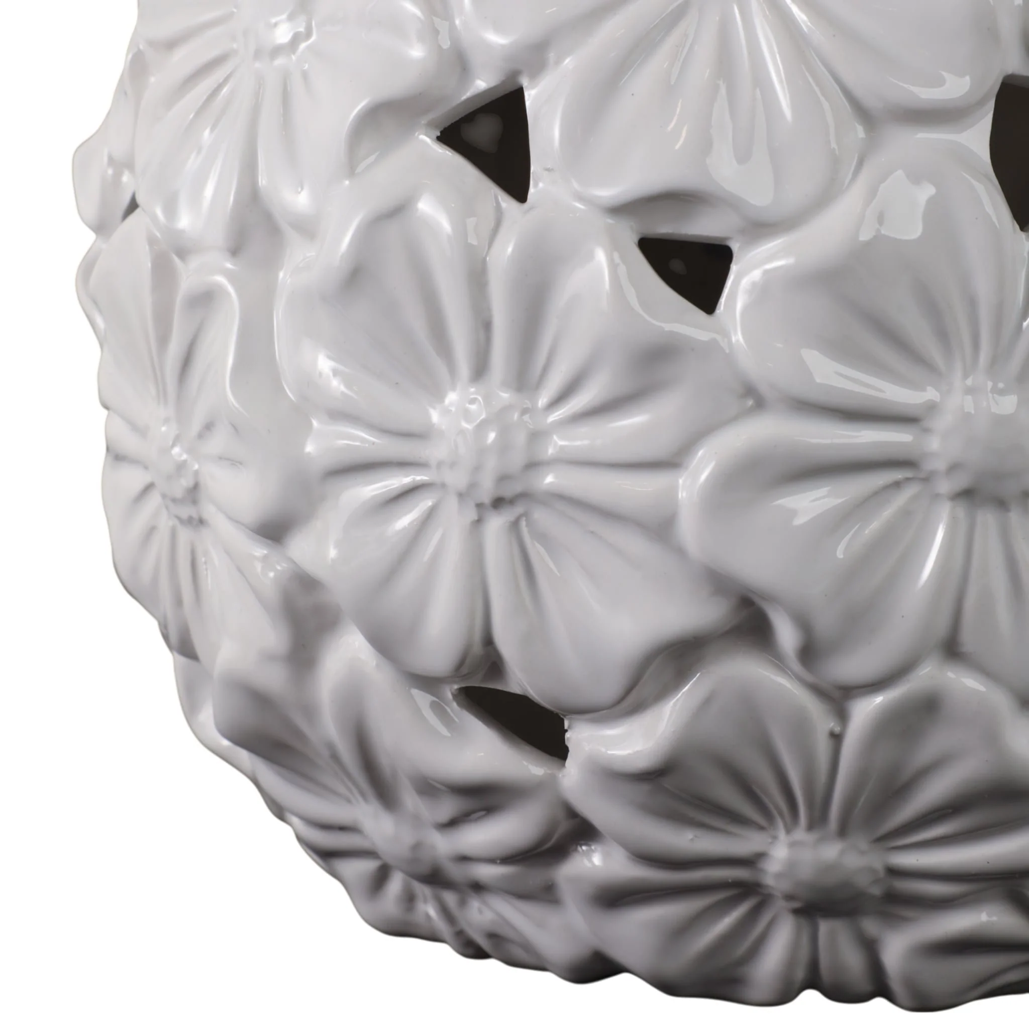 1o" Flower Cut-out Garden Orb, White - Image 5