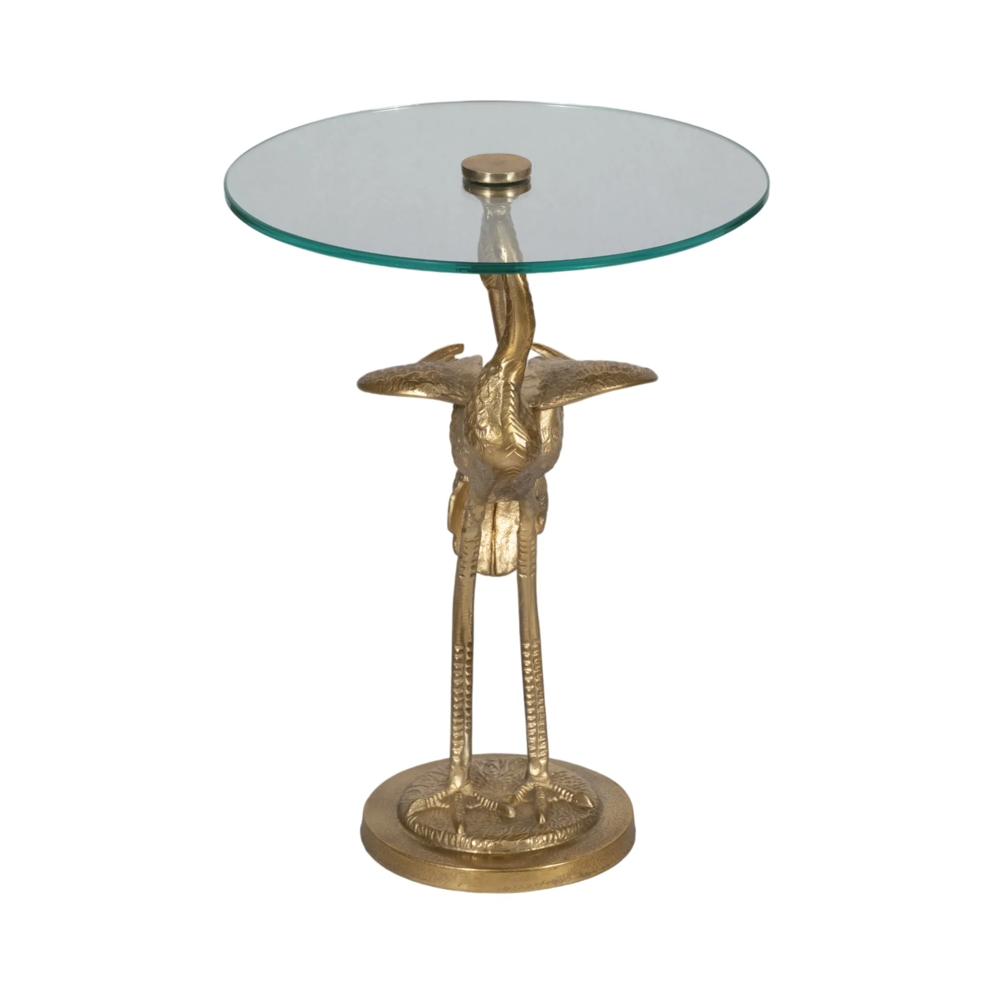 20" Crane Base Accent Table, Gold Kd - Image 3