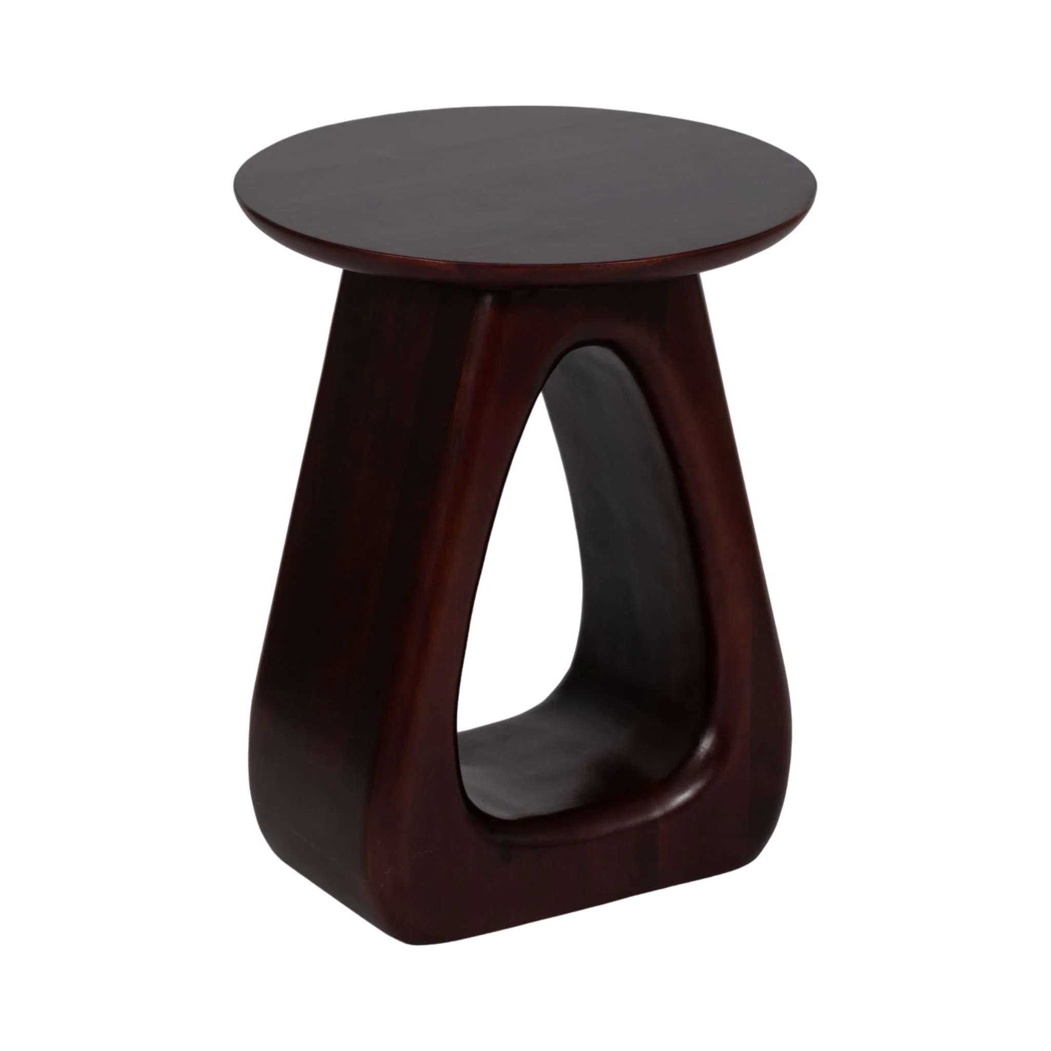 20" Cut-out Base Accent Table, Walnut - Image 2