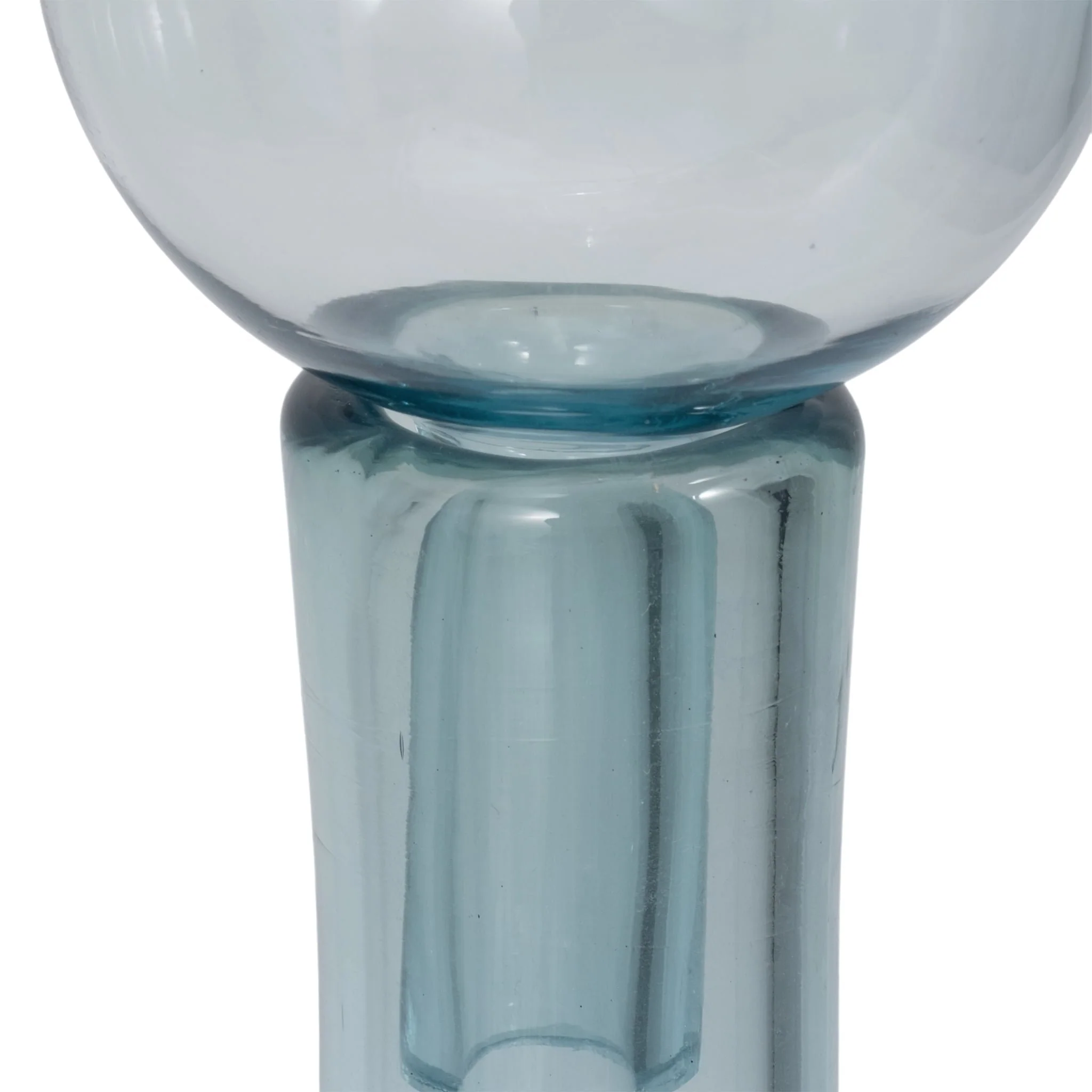 20" Glass Bottle With Stopper, Light Blue - Image 4
