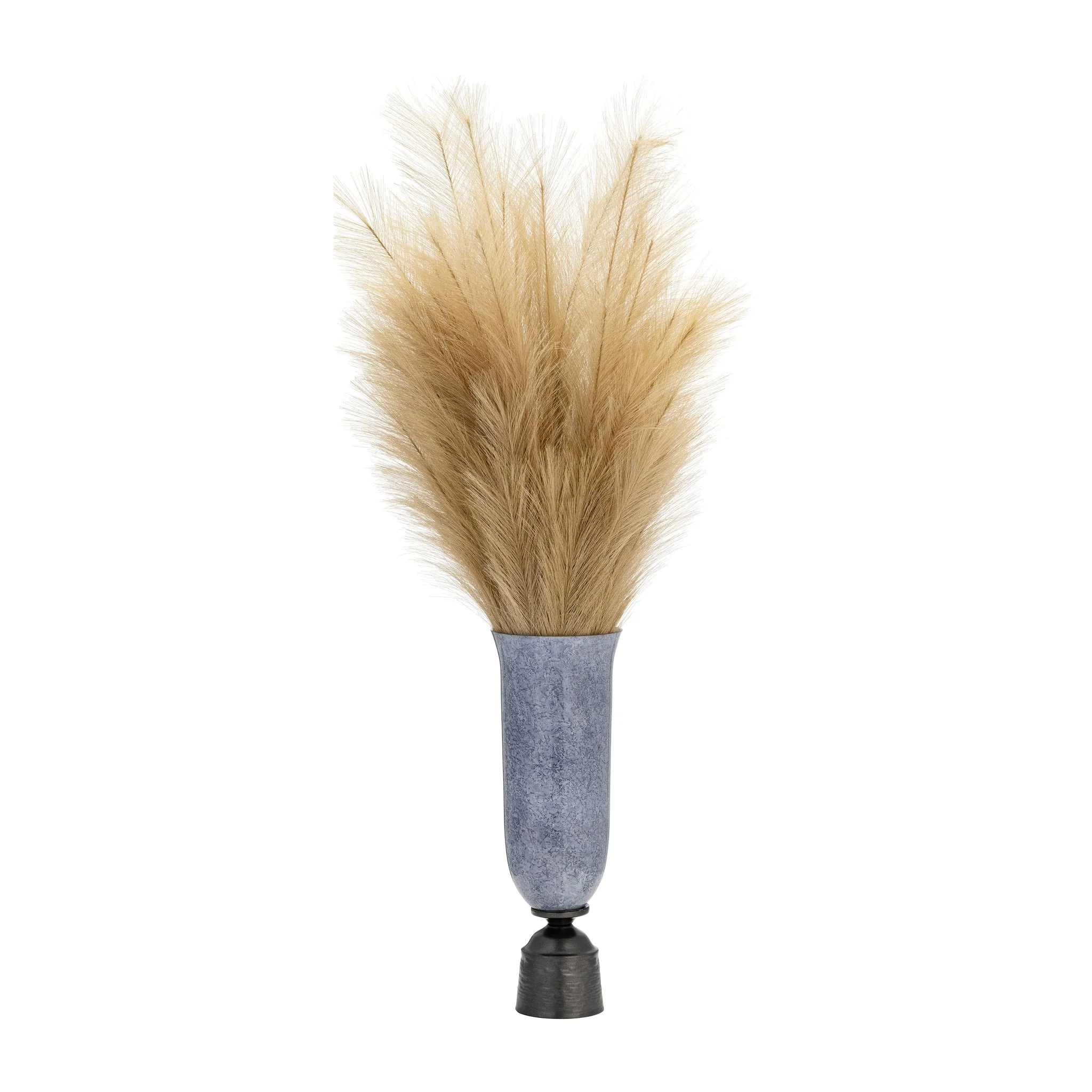 20", Glass Vase W/metal Base, Blue - Image 2