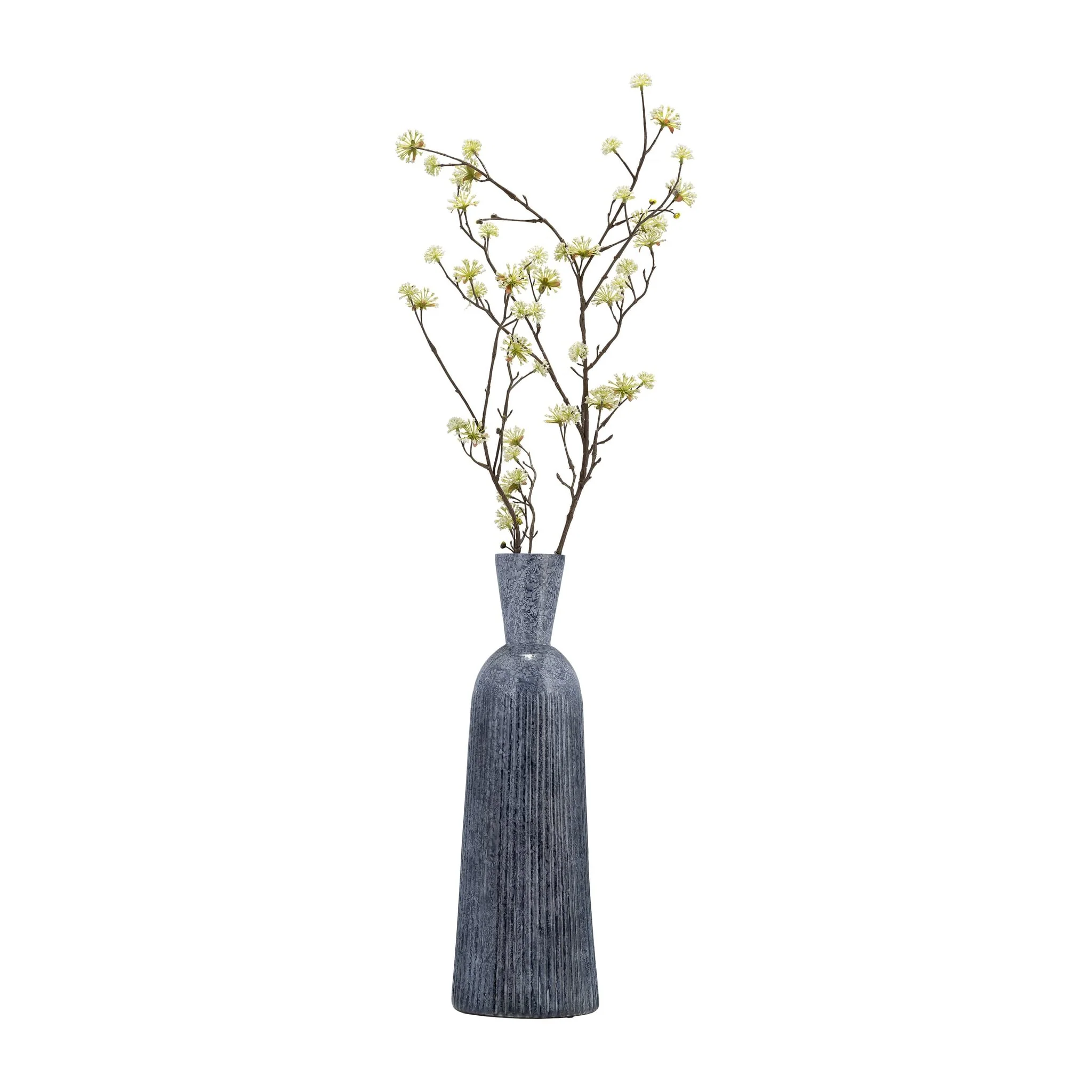 20", Grooved Glass Vase, Blue - Image 3