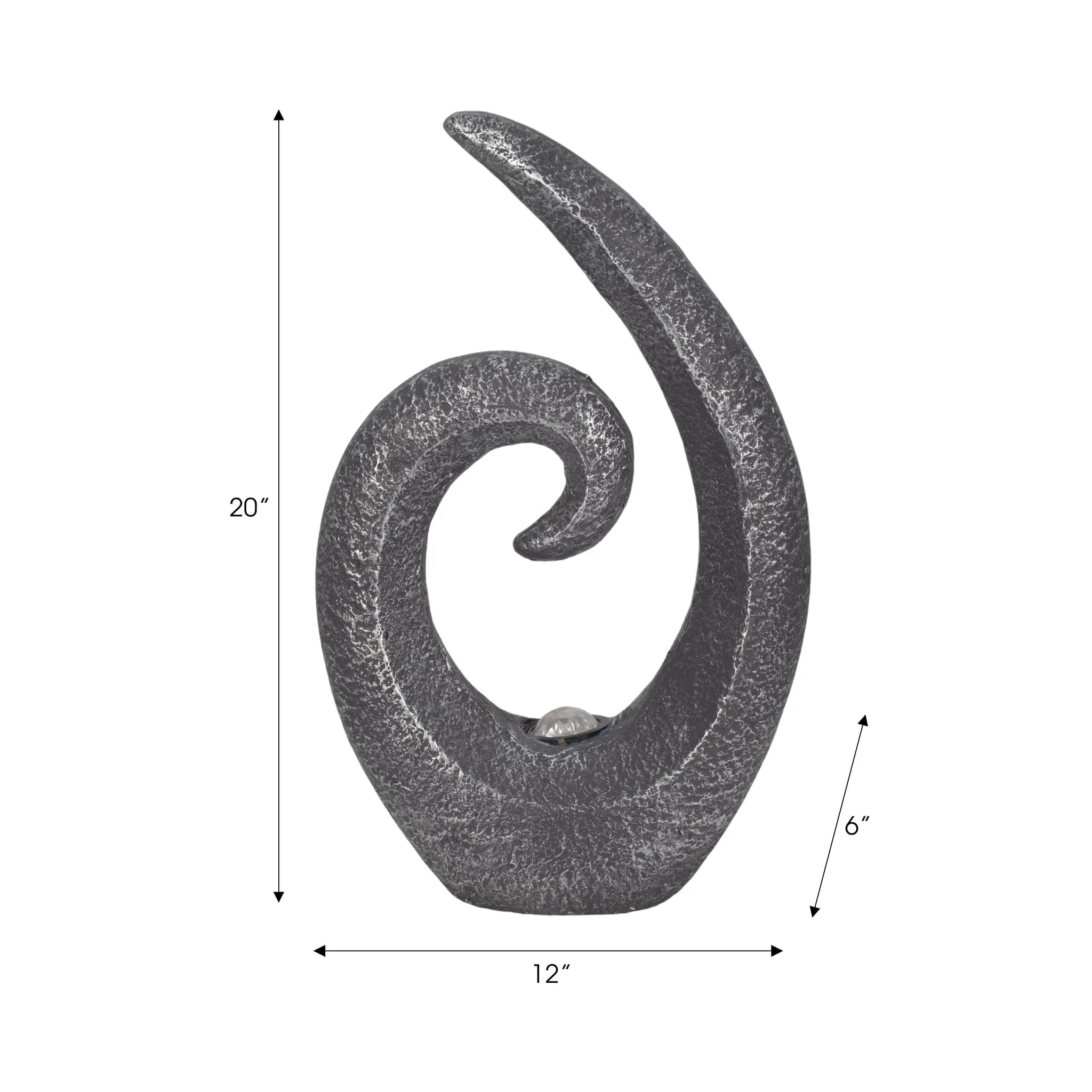 20" Loopy Statue With Solar, Dark Grey - Image 9