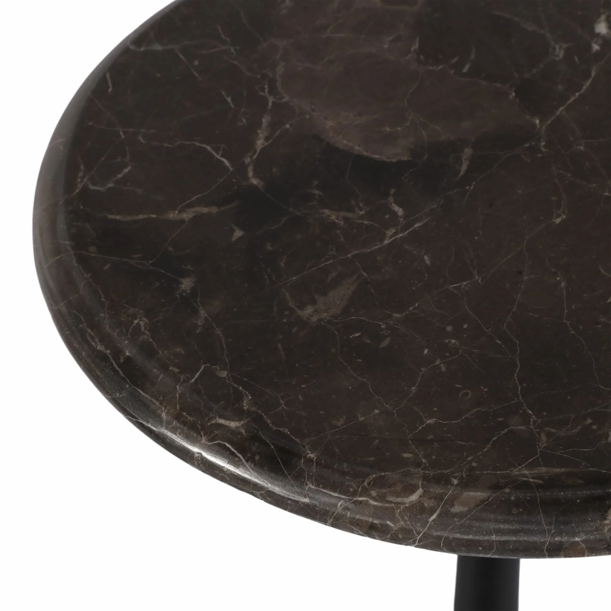 20" Marble Accent Table Ball Base, Irish Bwn/blk - Image 4