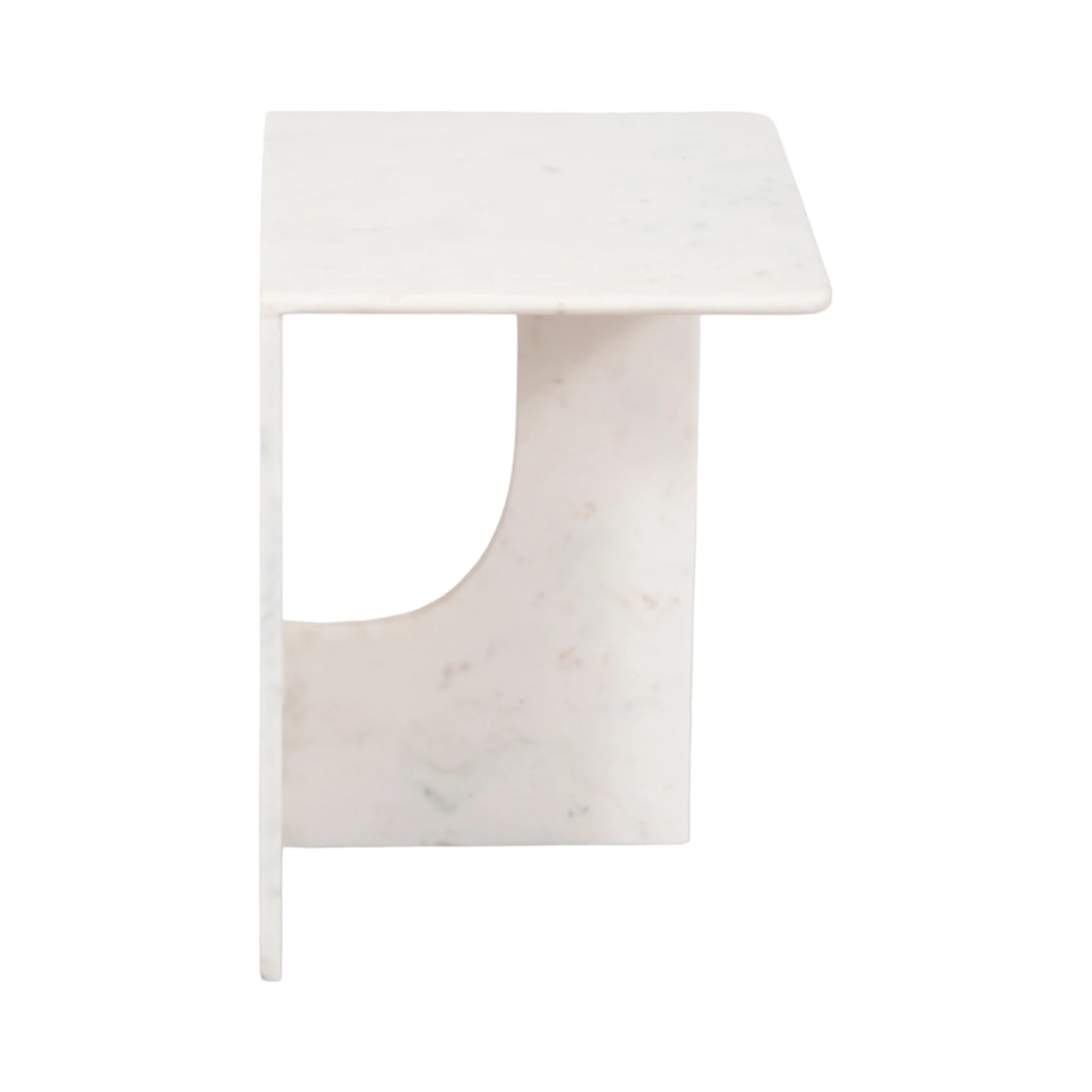20" Marble Accent Table, White - Image 3