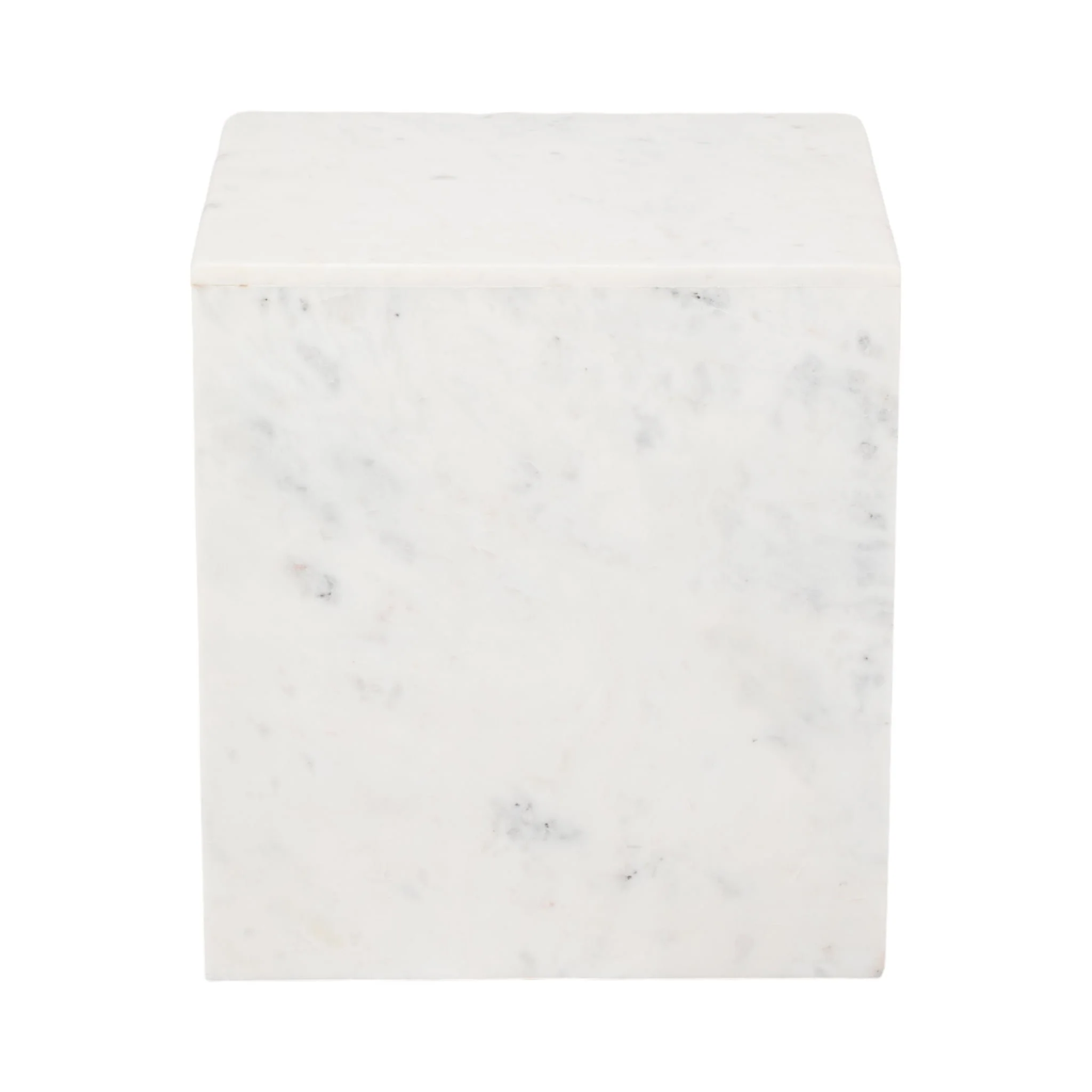 20" Marble Accent Table, White - Image 4