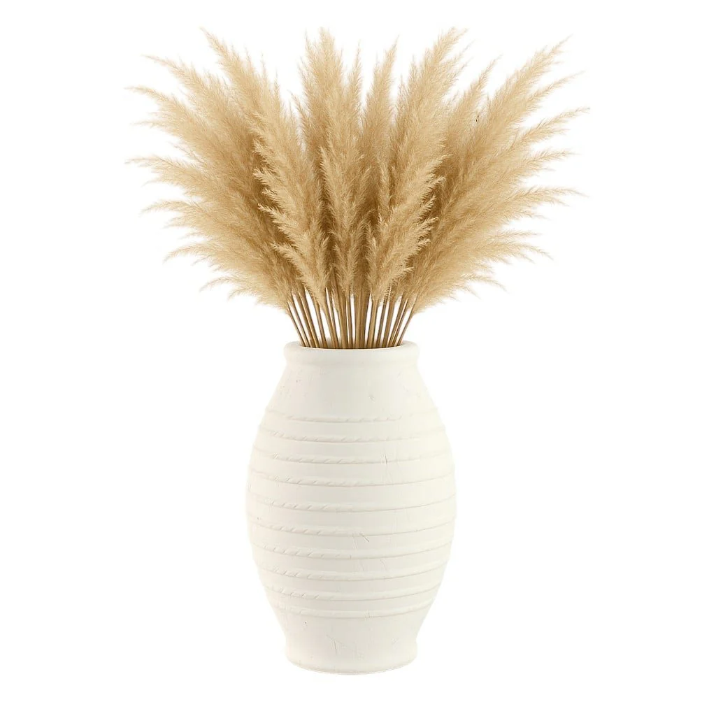 20" Rope Ribbed Vase, White - Image 2