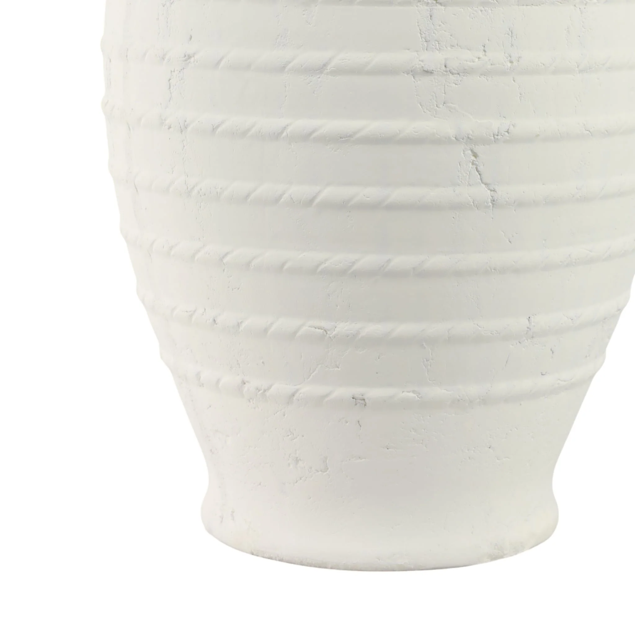 20" Rope Ribbed Vase, White - Image 5