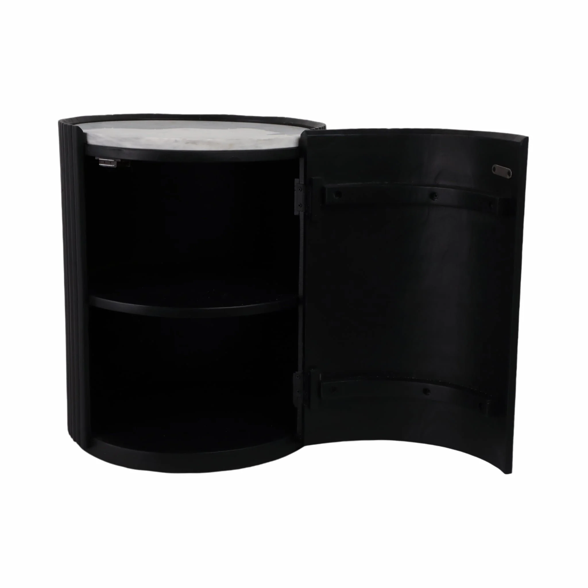 20" Storage Accent Table Marble Top, White/black - Image 5