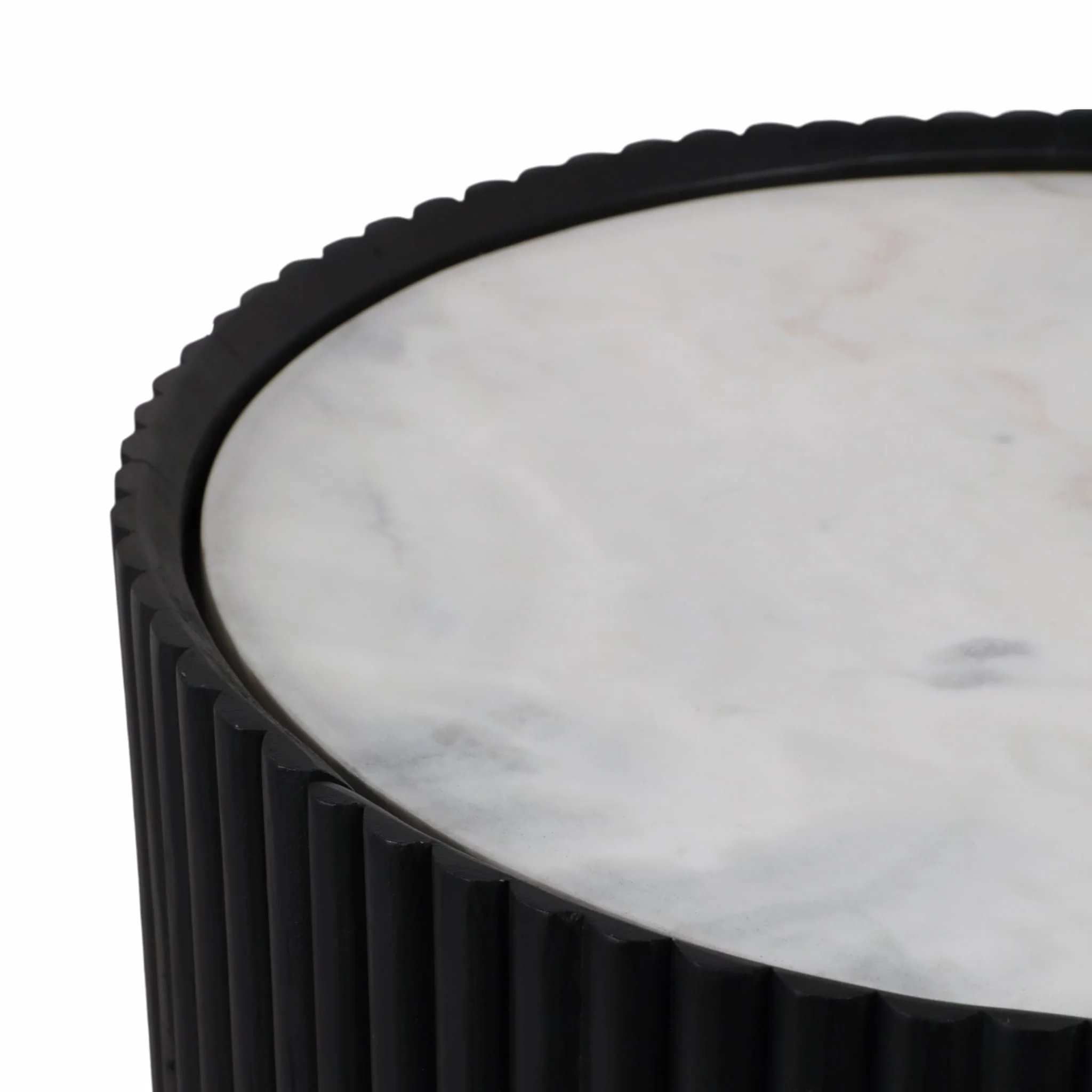20" Storage Accent Table Marble Top, White/black - Image 7