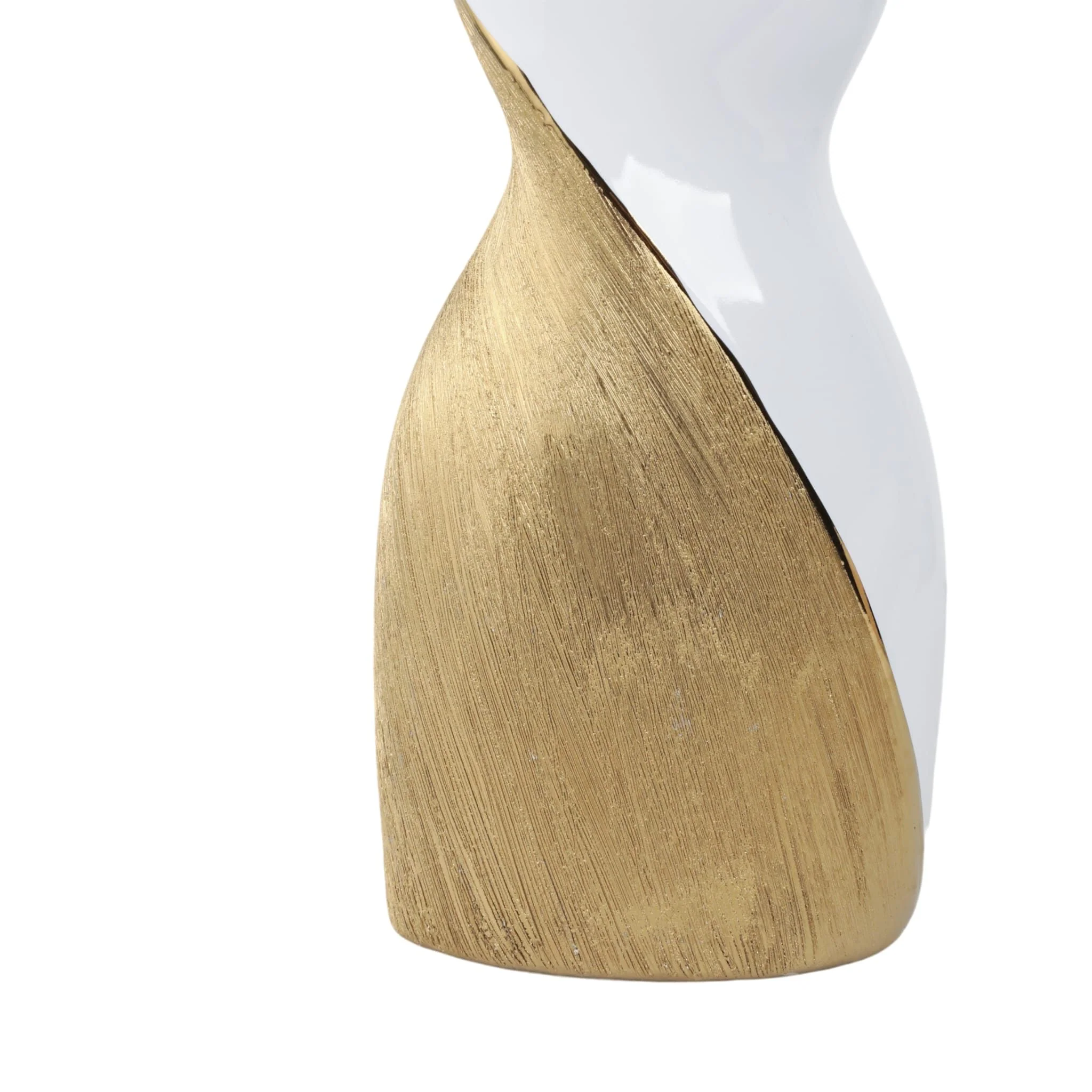 20" Twisted Vase, White/gold - Image 5