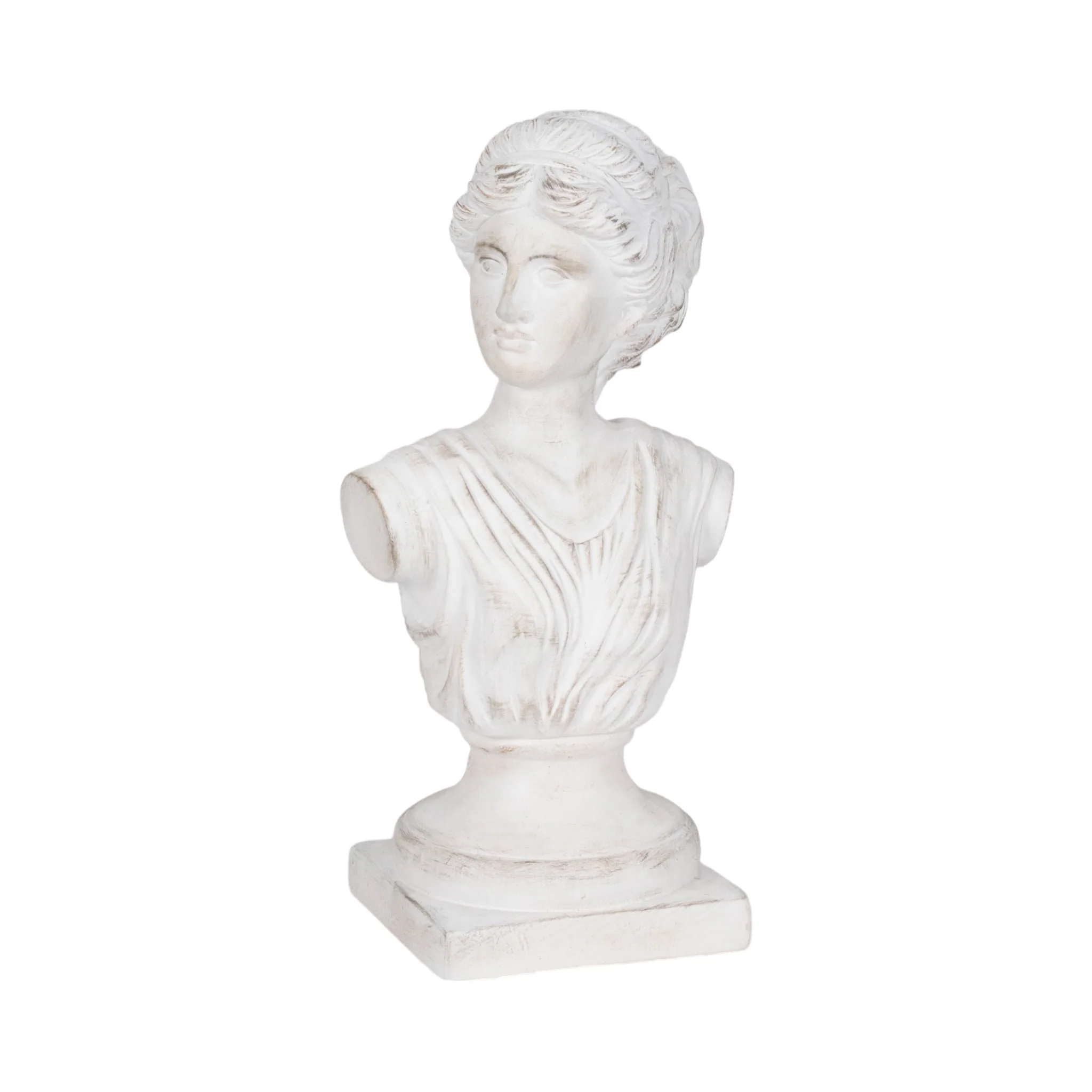 20" Venus Bust Distressed Resin, White - Image 2