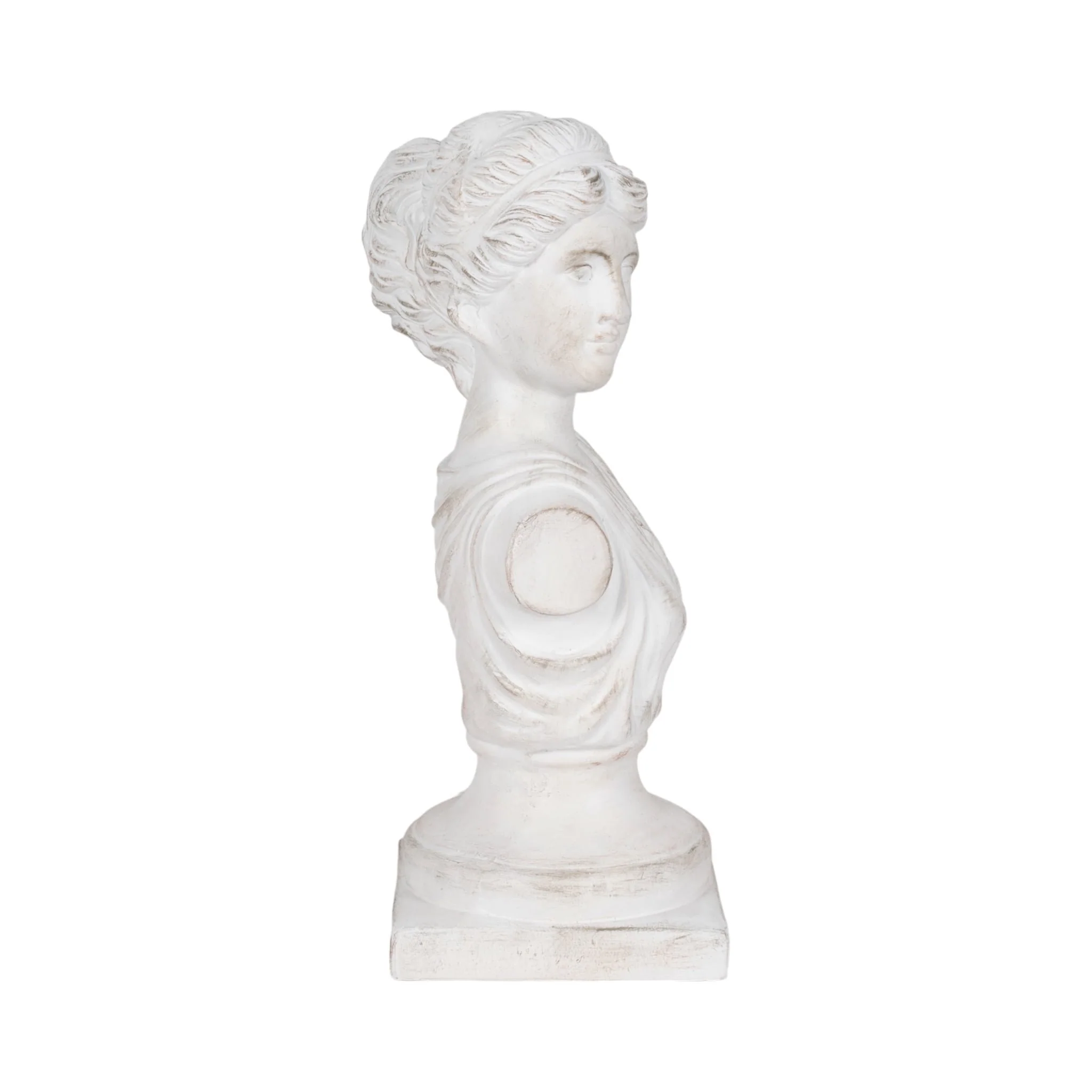 20" Venus Bust Distressed Resin, White - Image 3