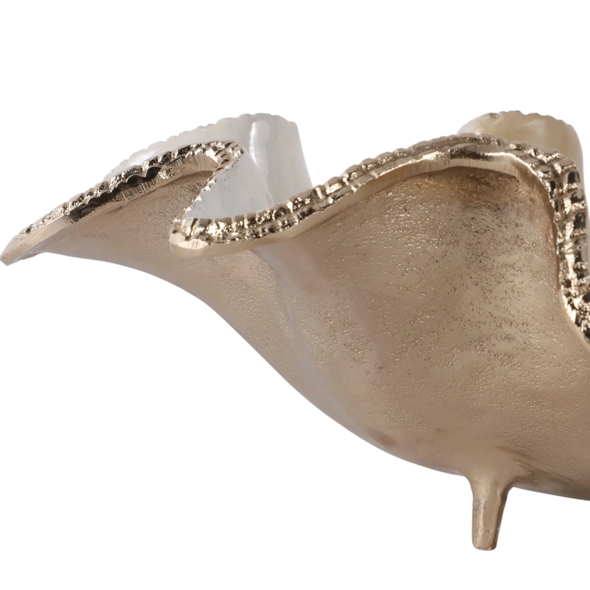 20x12" Curvy Metal Bowl, Tan/gold - Image 5