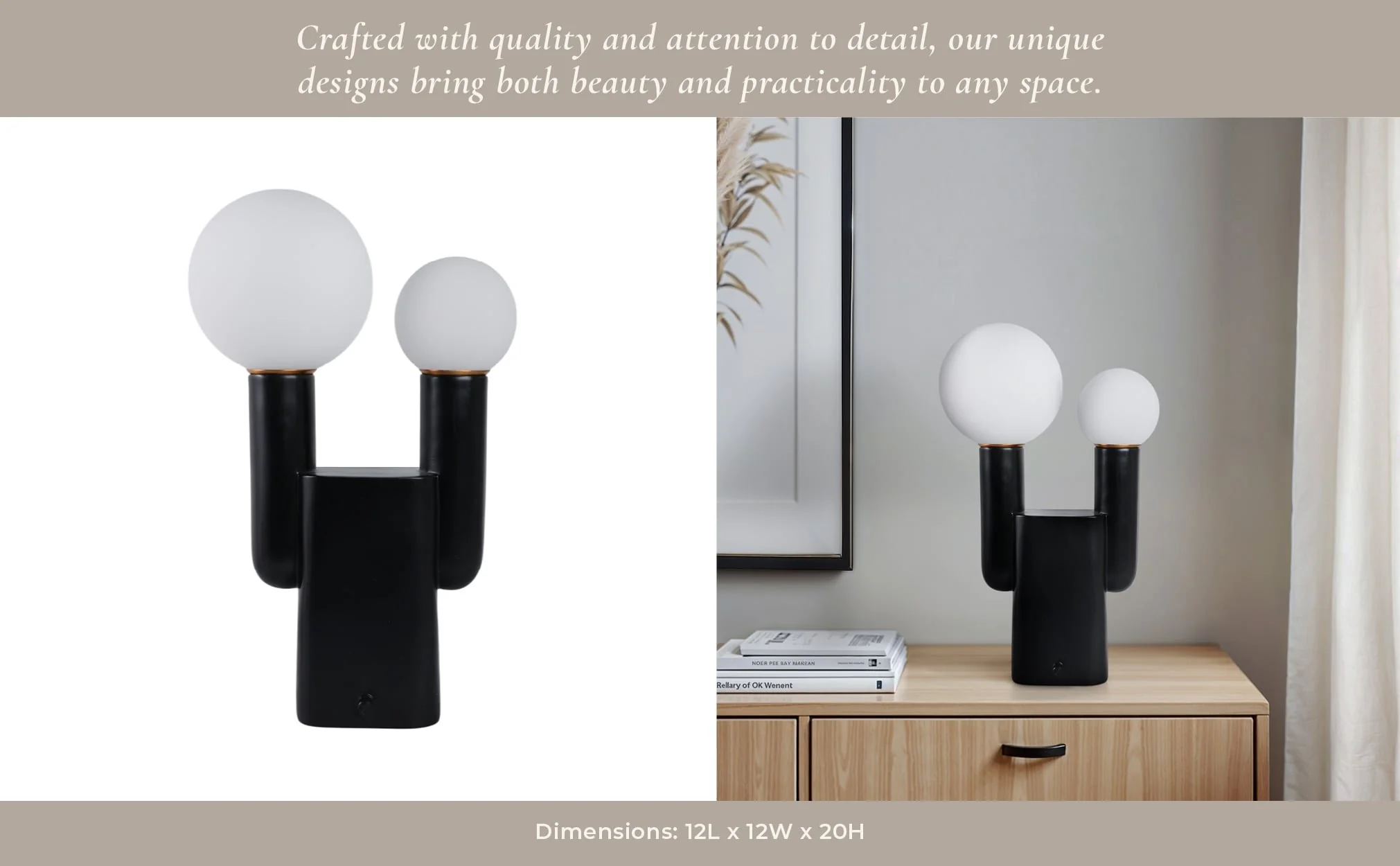 20x12" Double Head Totem Lamp With Base Switch, Bl - Image 10