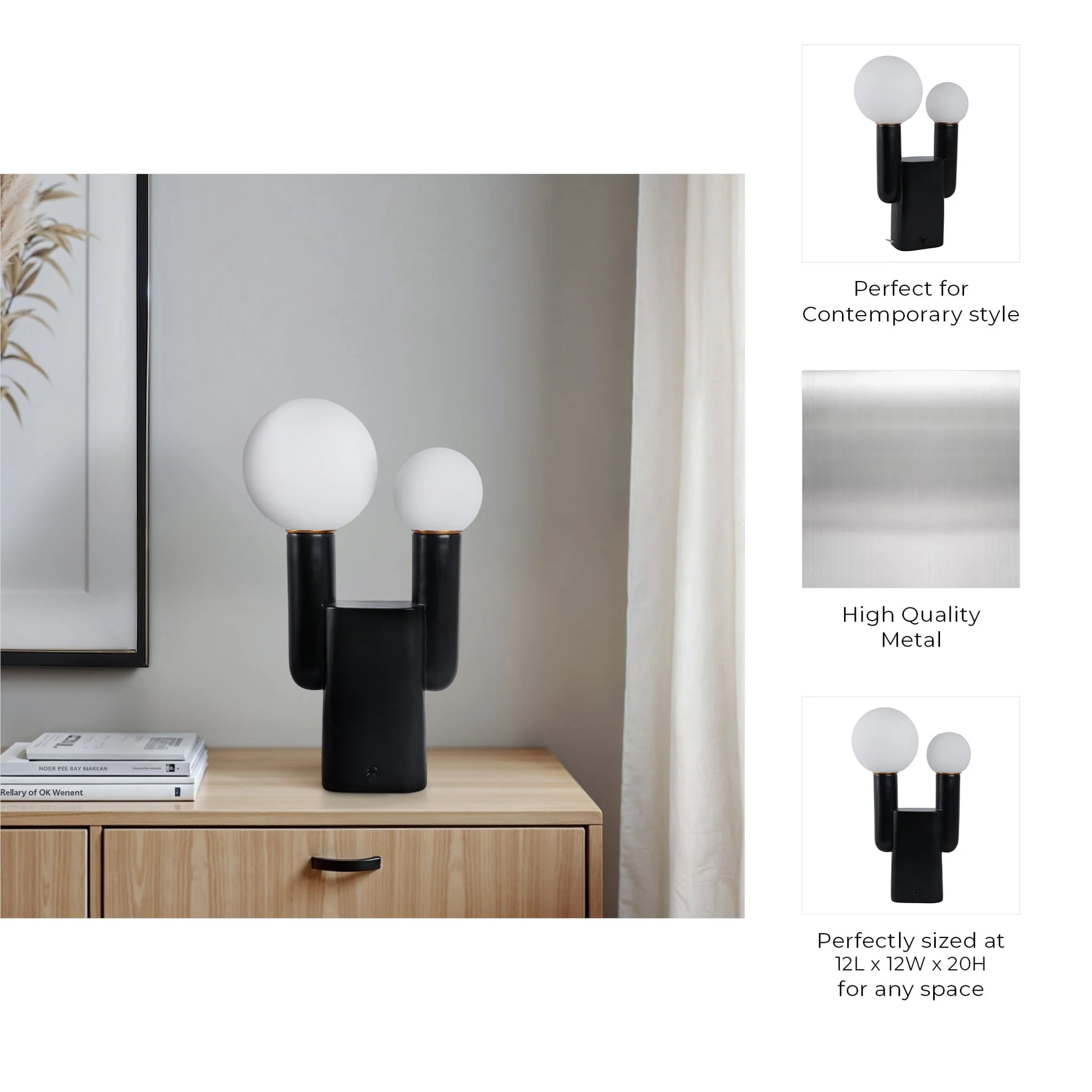 20x12" Double Head Totem Lamp With Base Switch, Bl - Image 8