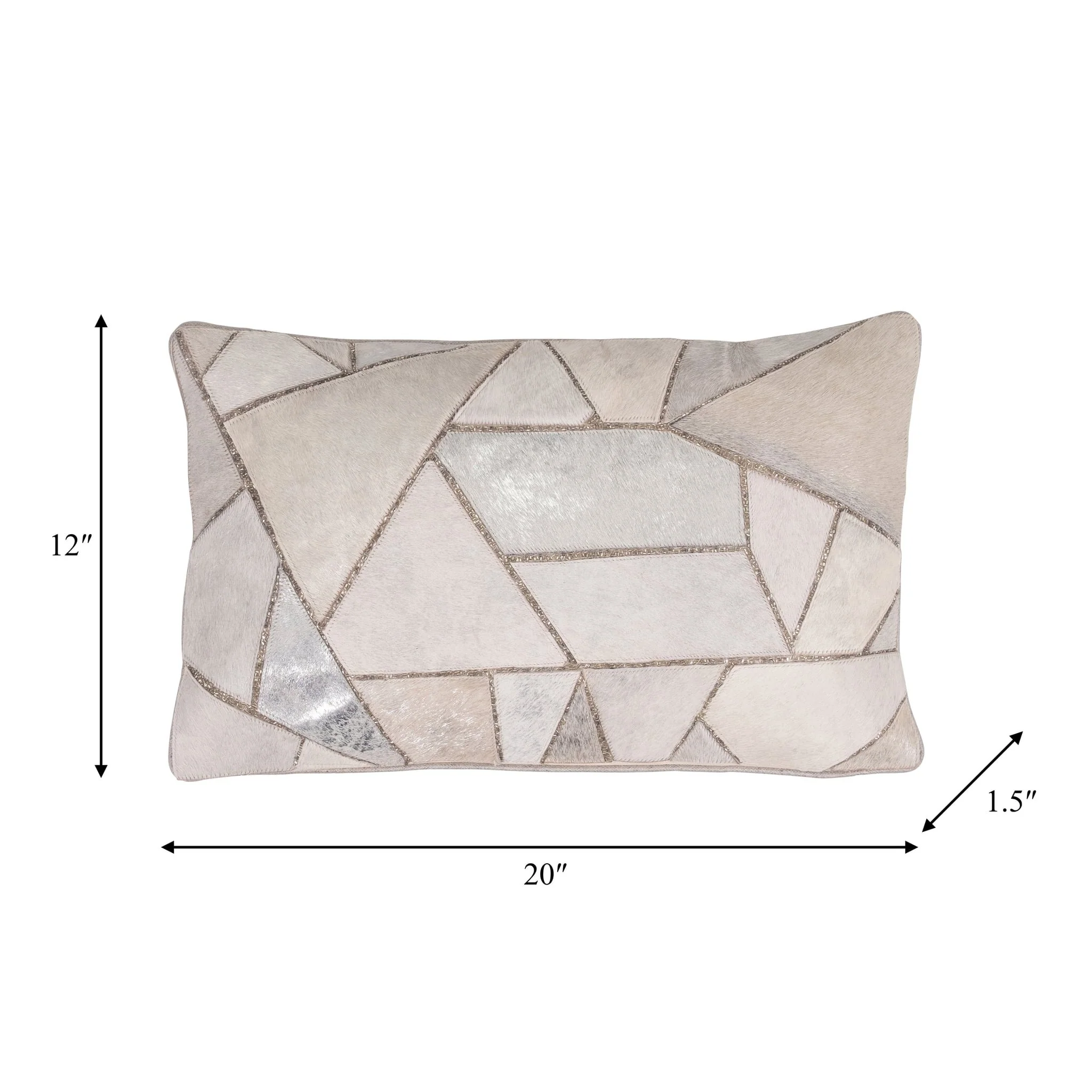 20x12" Leather, Geo Hand Embroidery Decorative Pil - Image 6