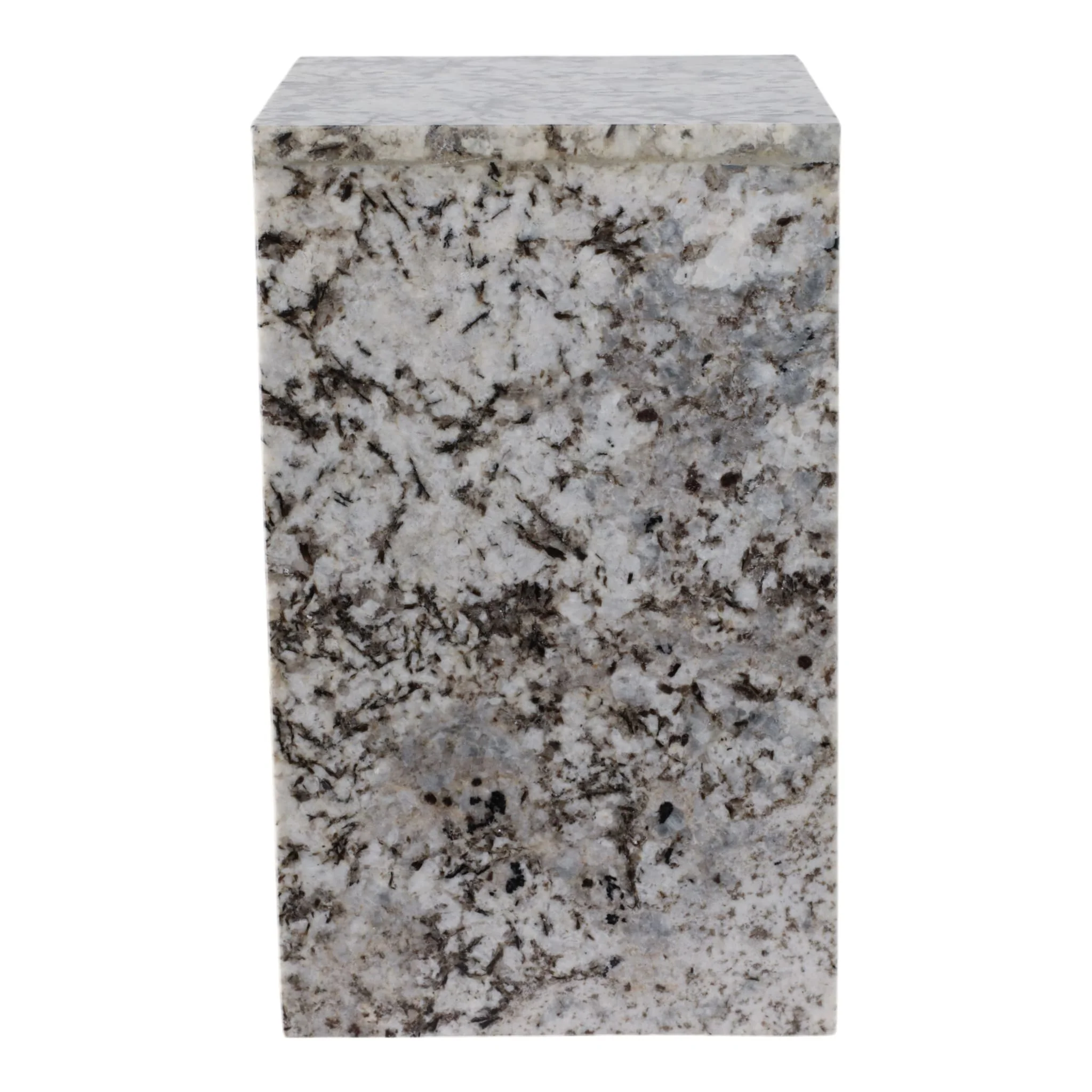 20x12" Marble Pedestal Accent Table, White/black - Image 2