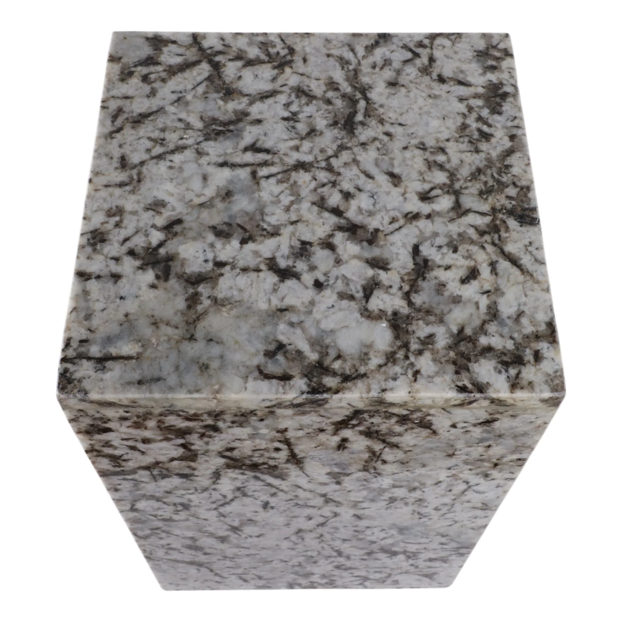 20x12" Marble Pedestal Accent Table, White/black - Image 7