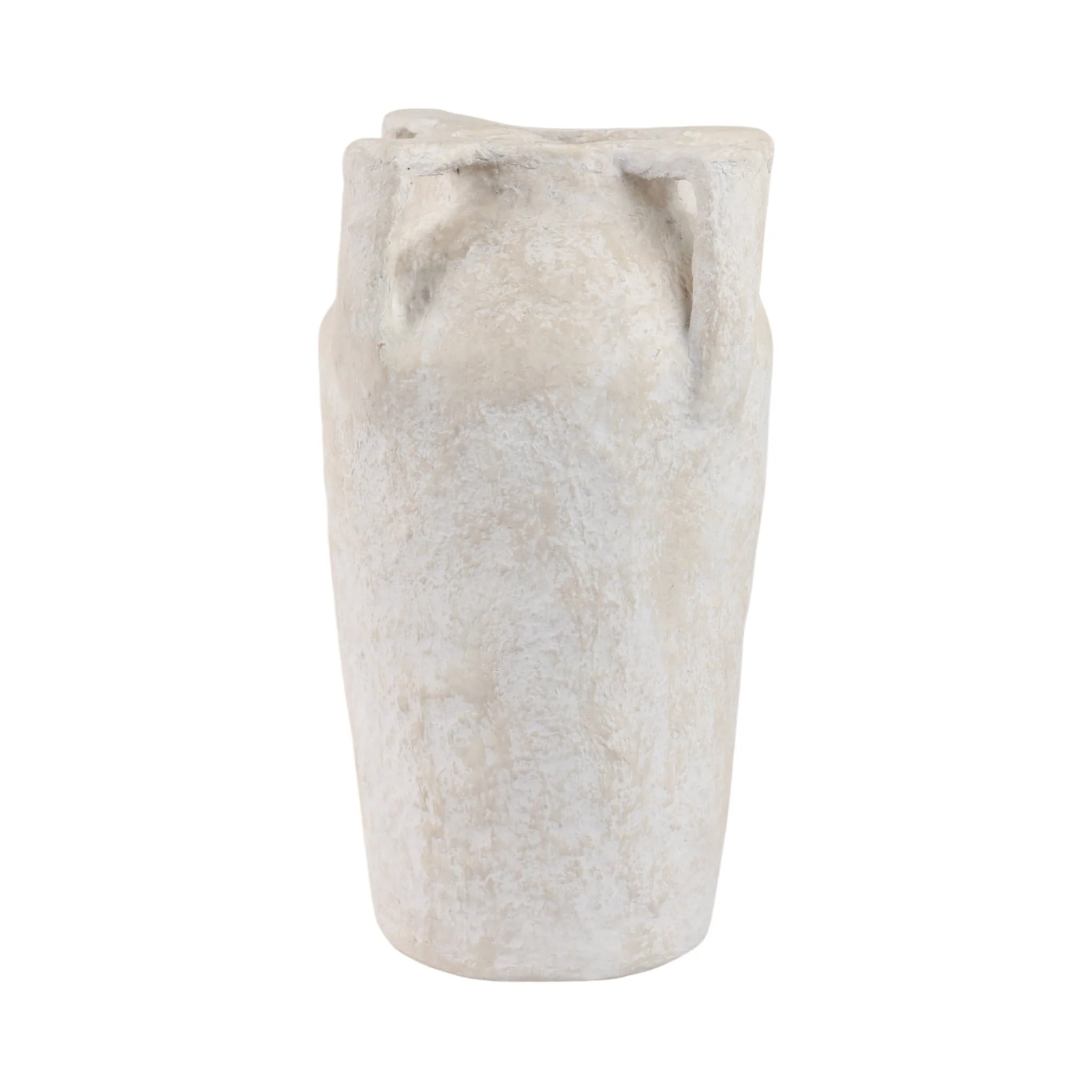 20x12" Paper Mache Handle Vase, White - Image 4