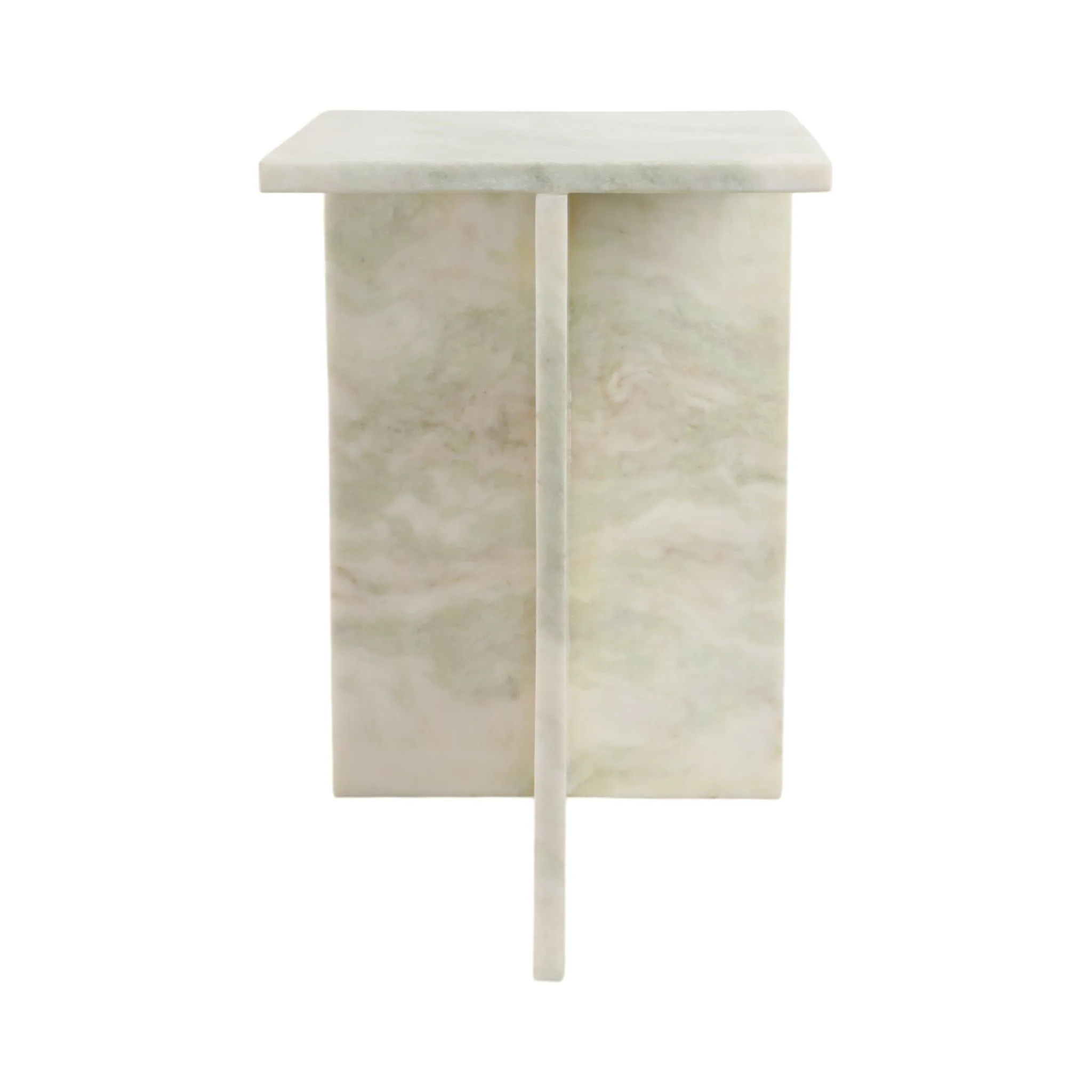 20x13" Square Marble Accent Table, Light Green - Image 3