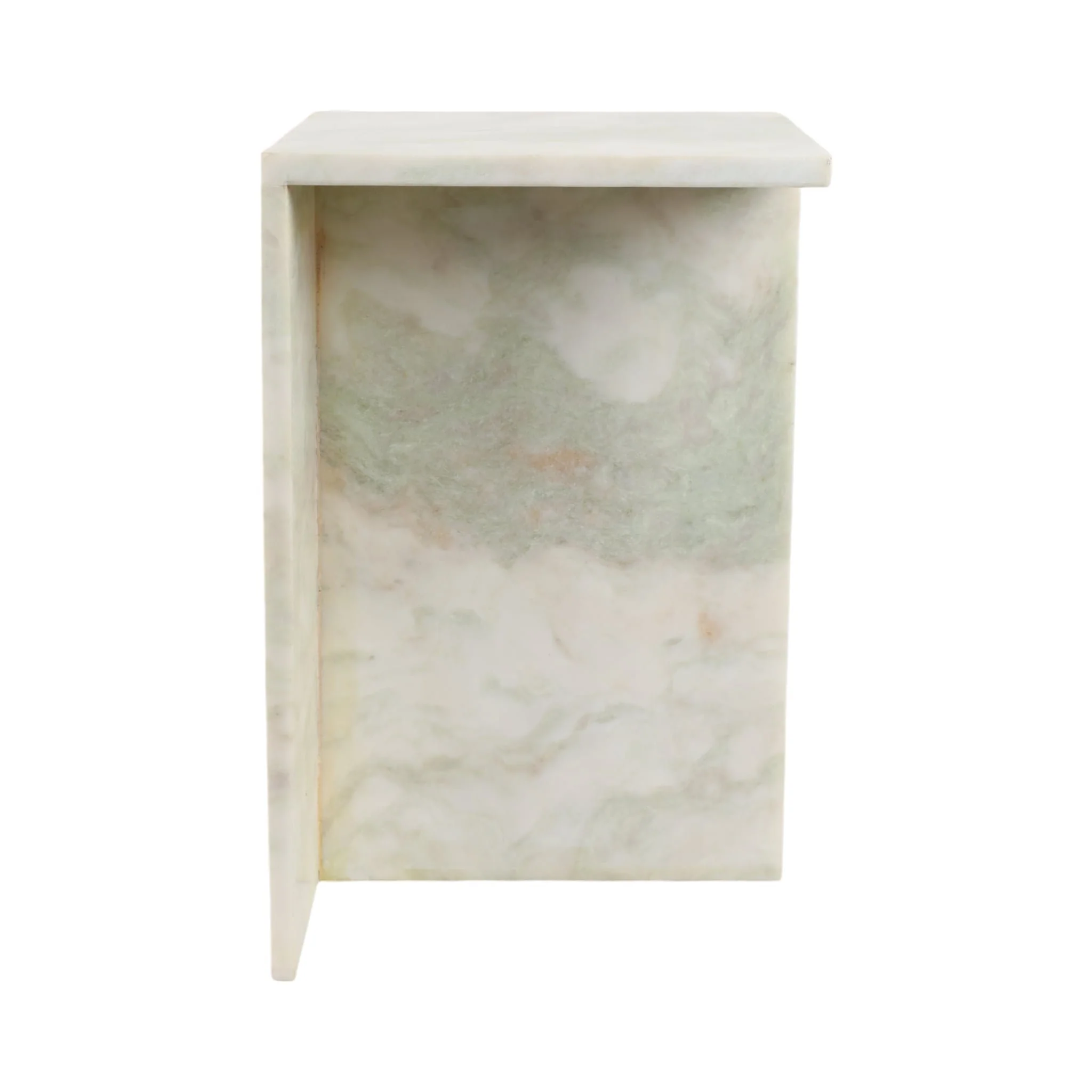 20x13" Square Marble Accent Table, Light Green - Image 4