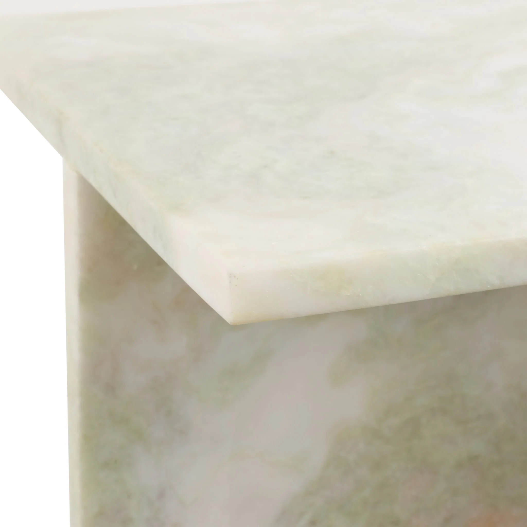 20x13" Square Marble Accent Table, Light Green - Image 7