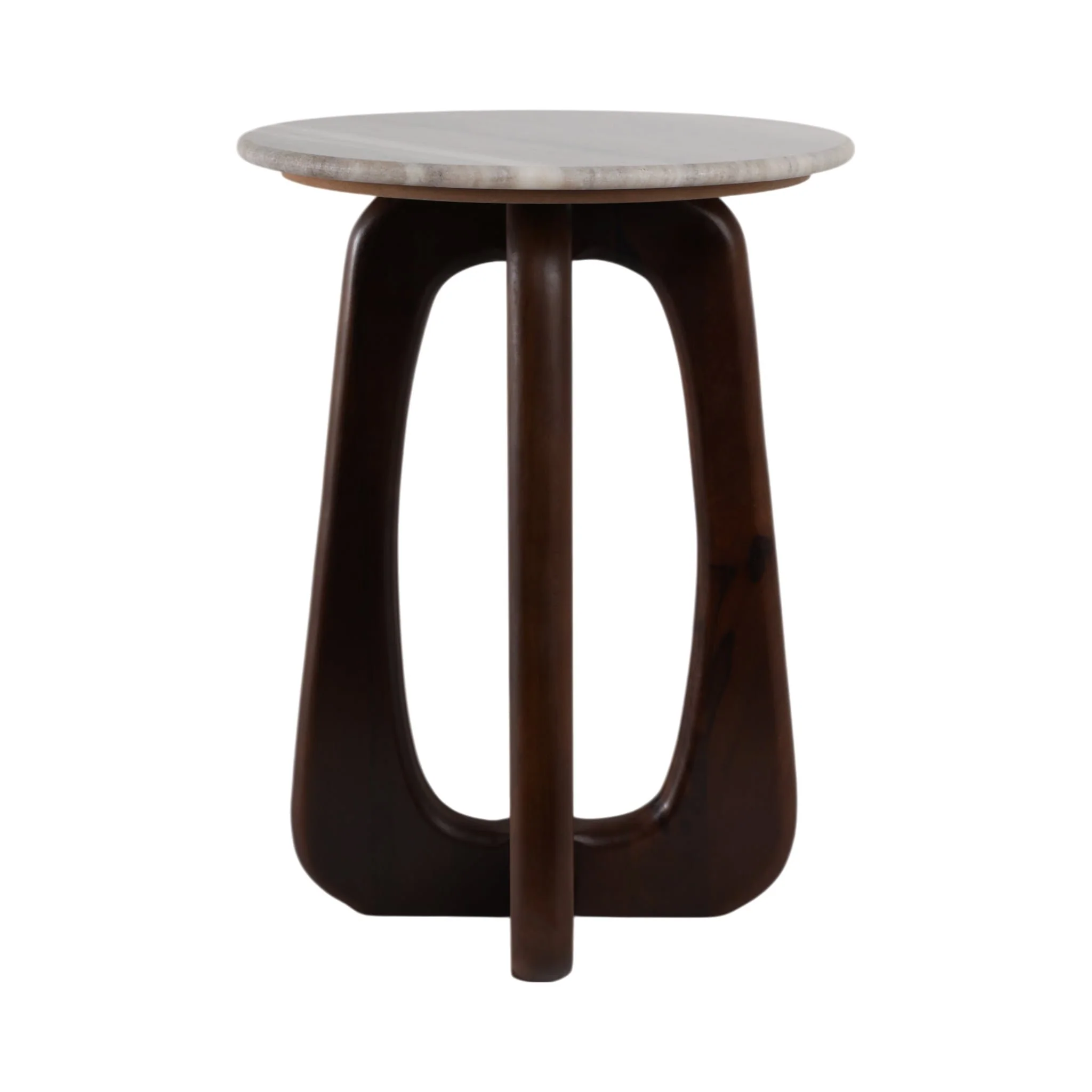 20x15" Marble Top Accent Table, Beige/brown - Image 4