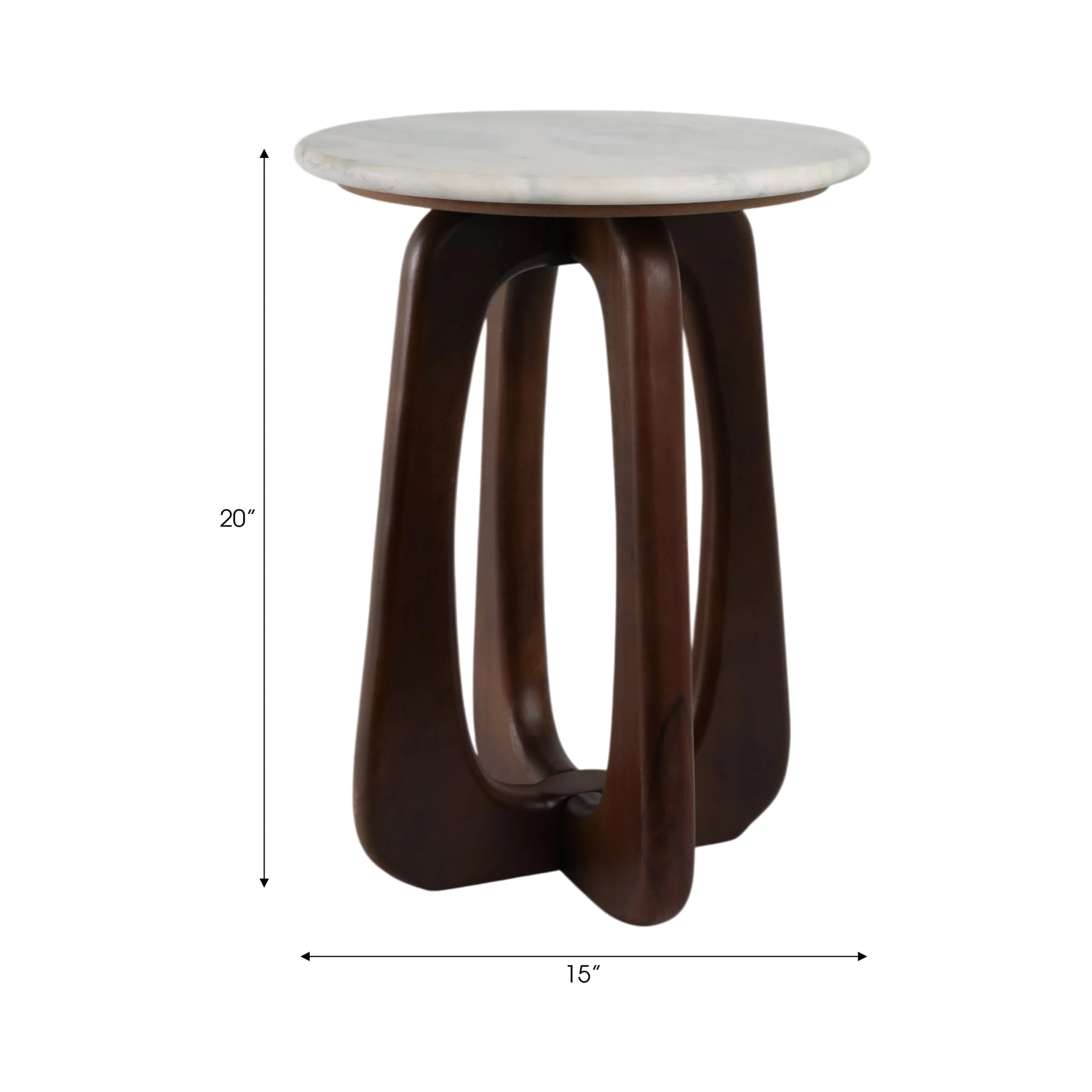 20x15" Marble Top Accent Table, Green/brown - Image 8