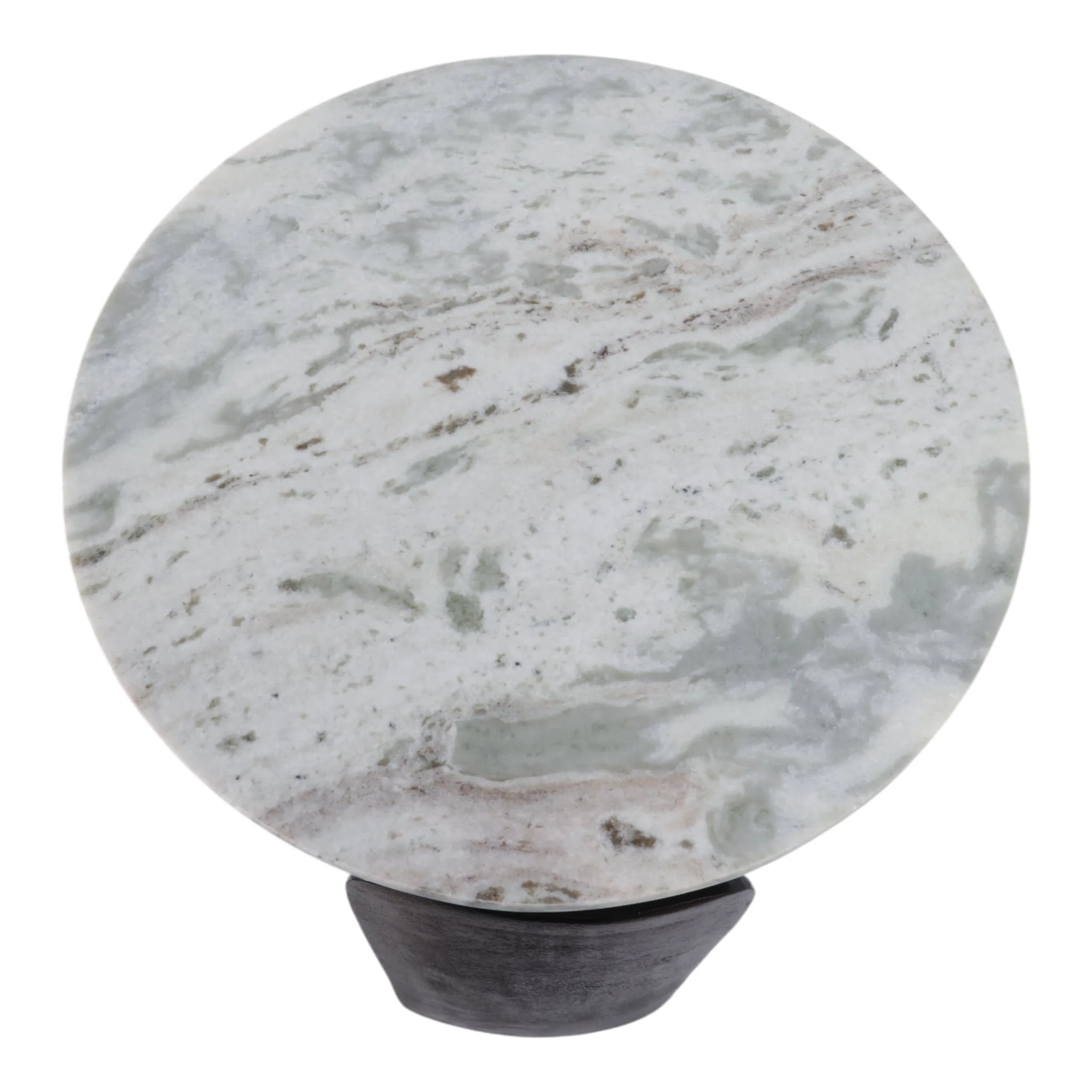 20x16" Marble Top 3-footed Accent Table, Grey/ Bla - Image 7