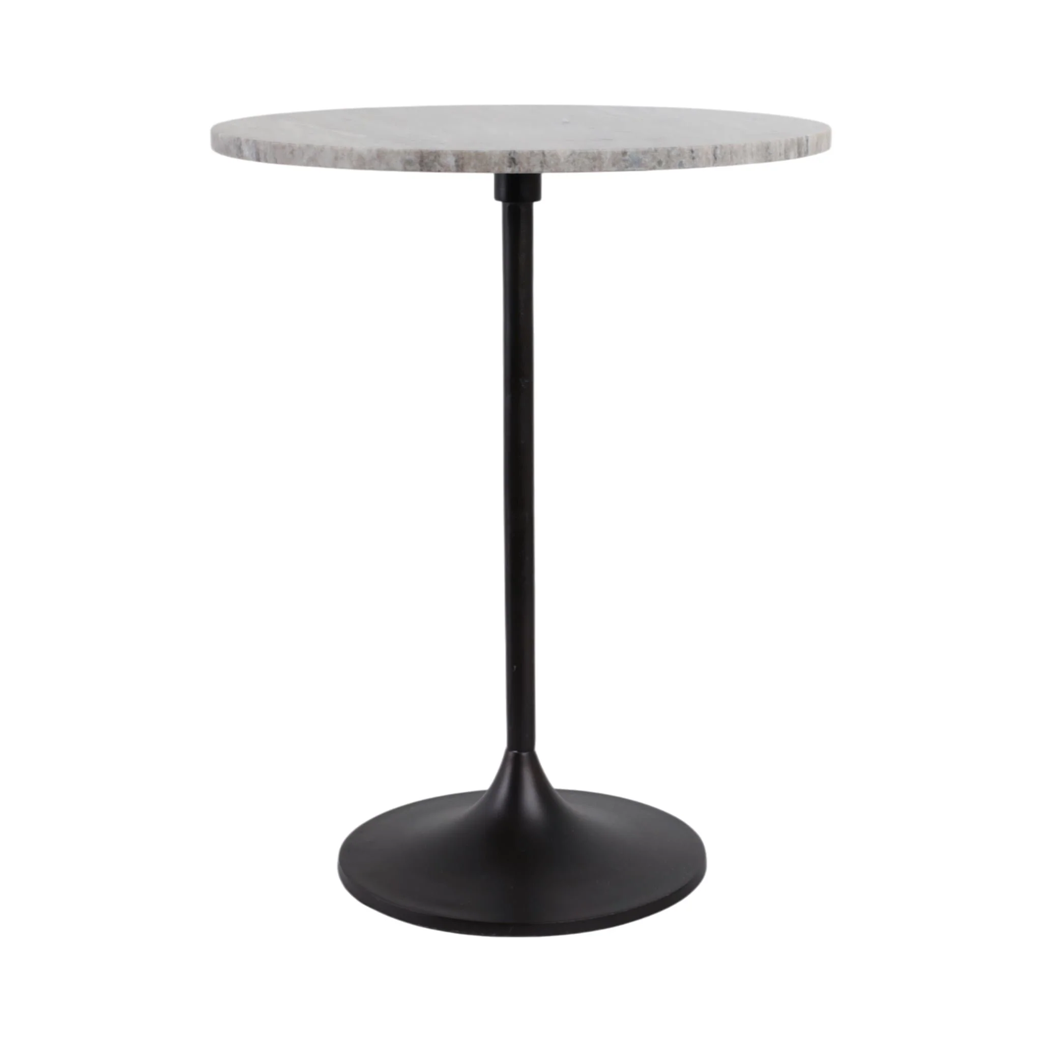 20x16" Marble Top Accent Table, Beige/bronze - Image 2