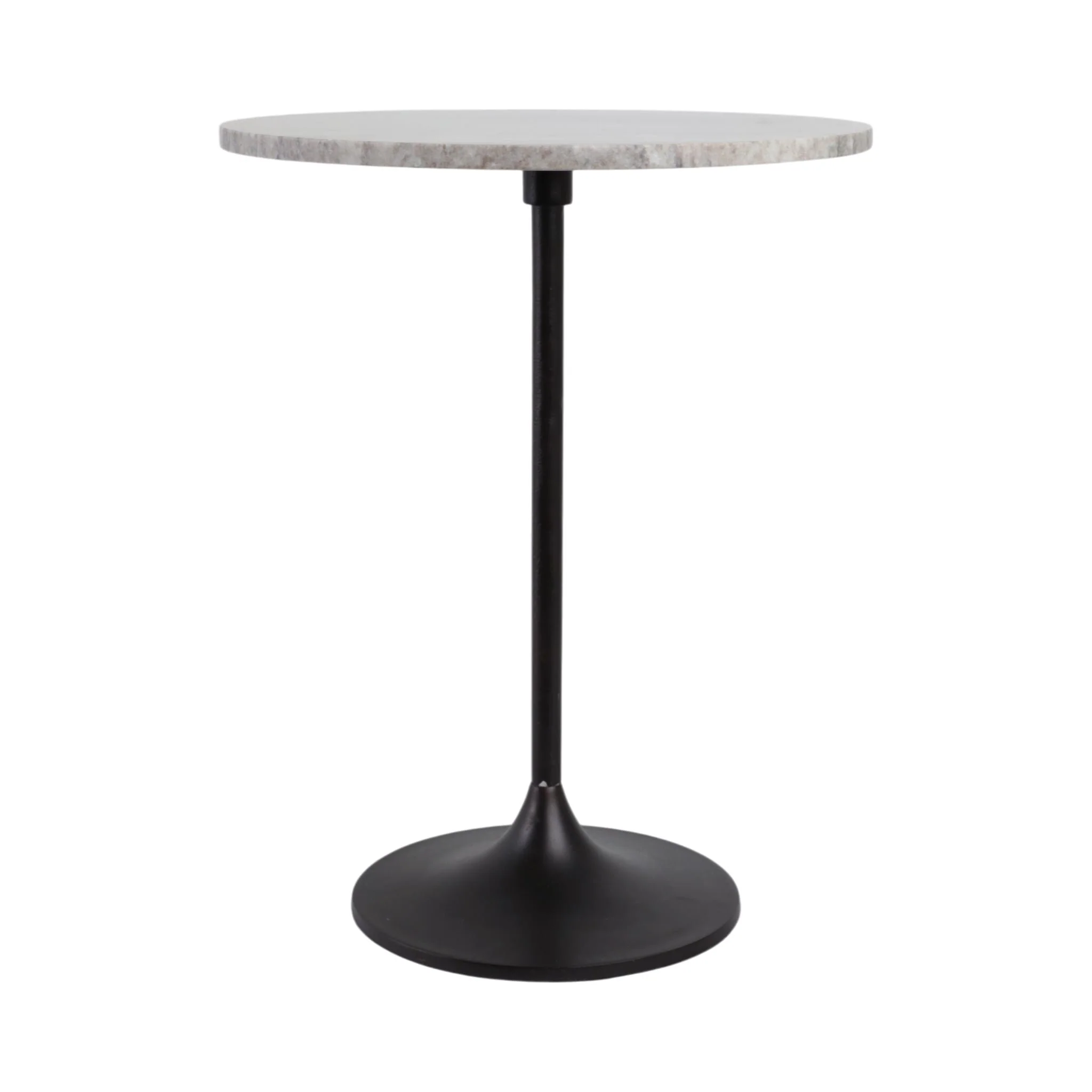 20x16" Marble Top Accent Table, Beige/bronze - Image 3