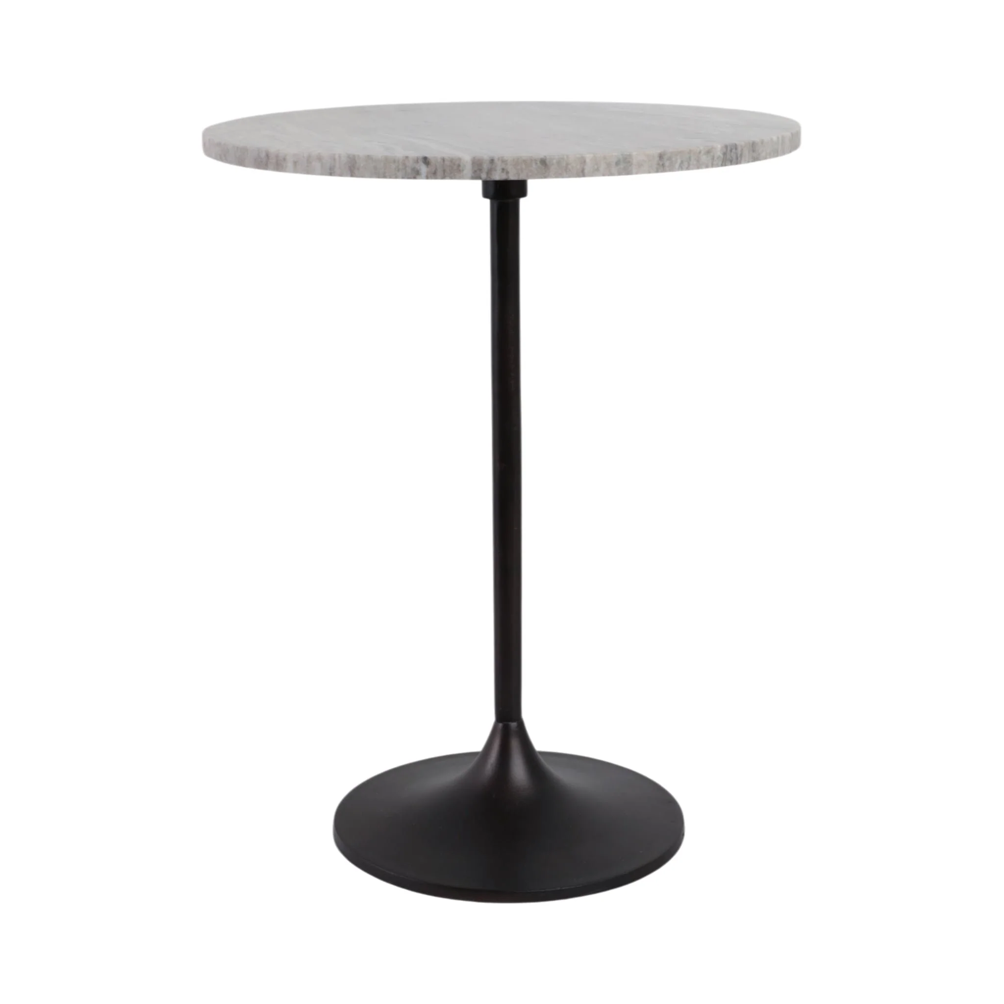 20x16" Marble Top Accent Table, Beige/bronze - Image 4
