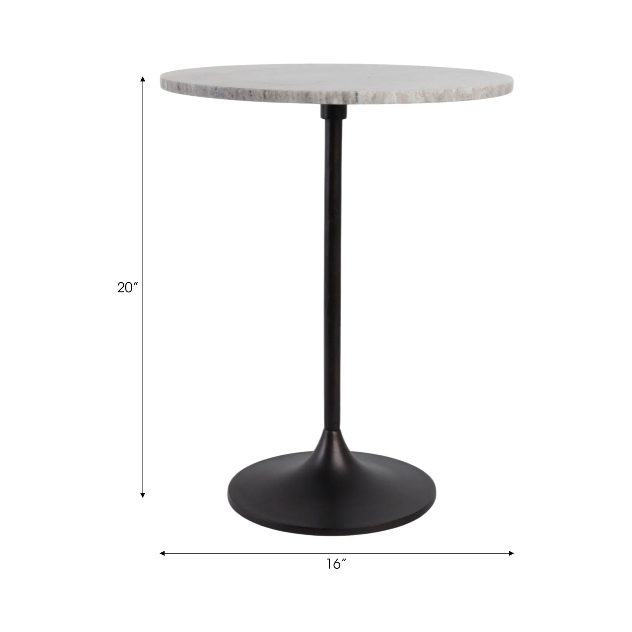 20x16" Marble Top Accent Table, Beige/bronze - Image 8
