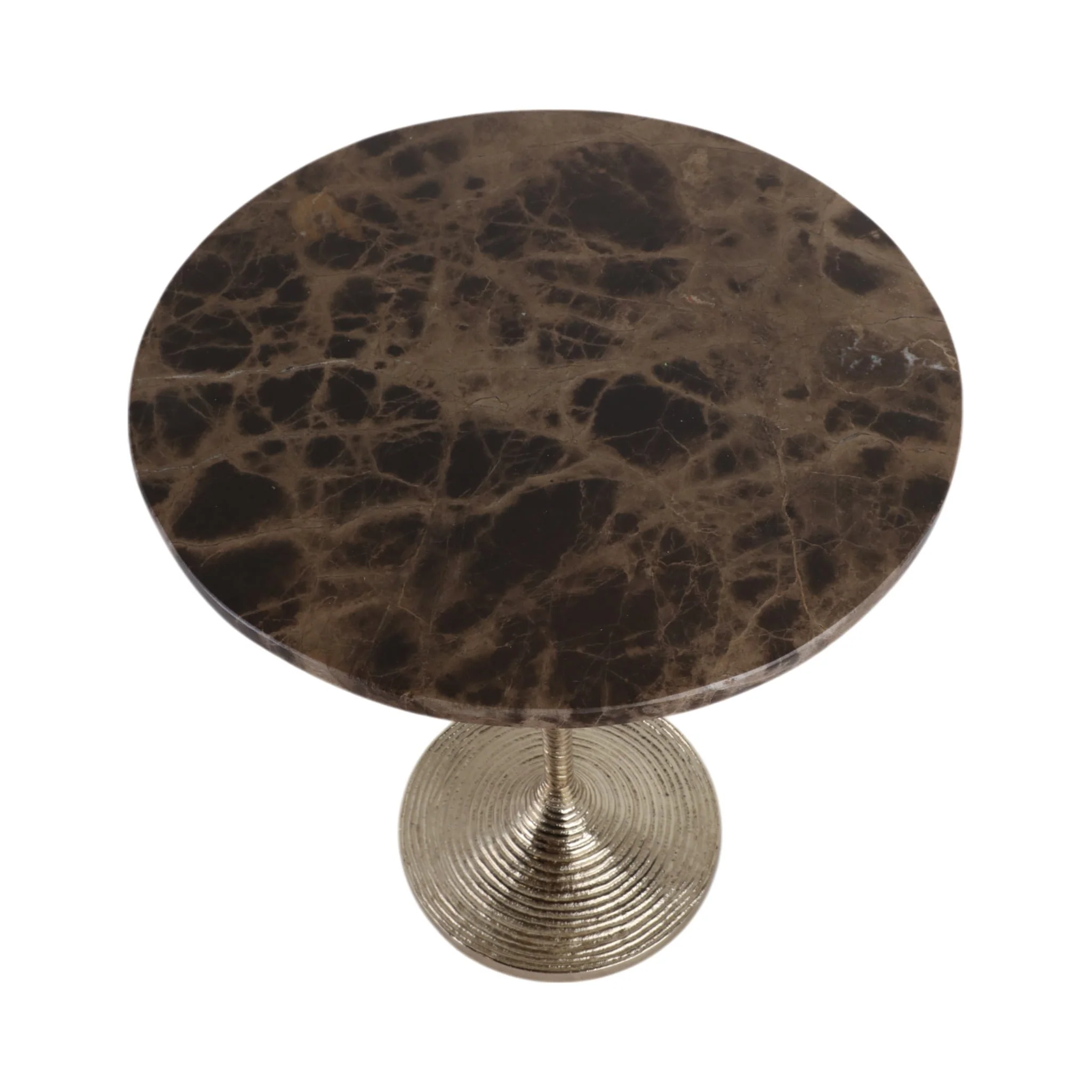 20x16" Twisted Accent Table Marble Top, Brown/gold - Image 6