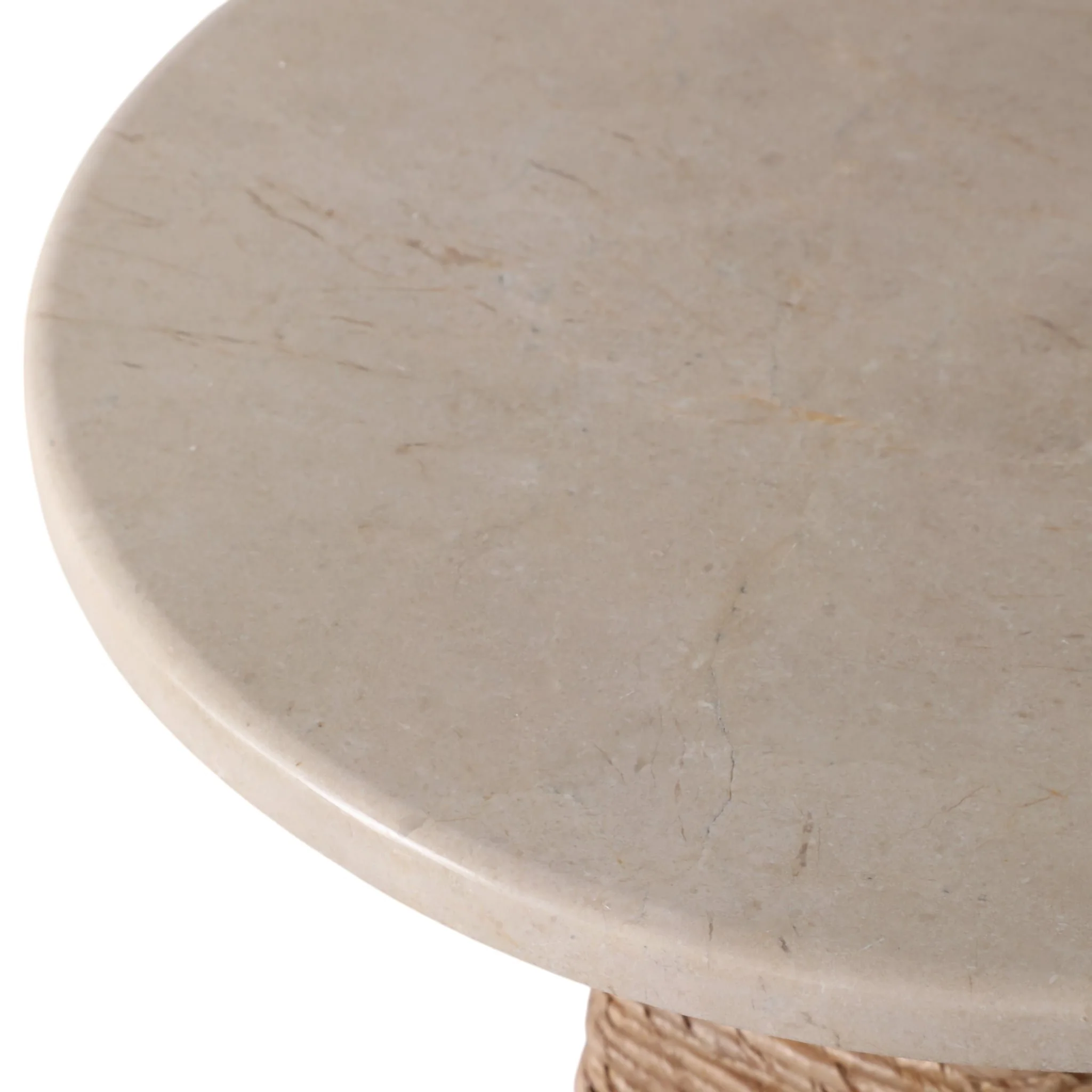 20x17" Marble Top Pandan Hex Base Accent Table, Iv - Image 5