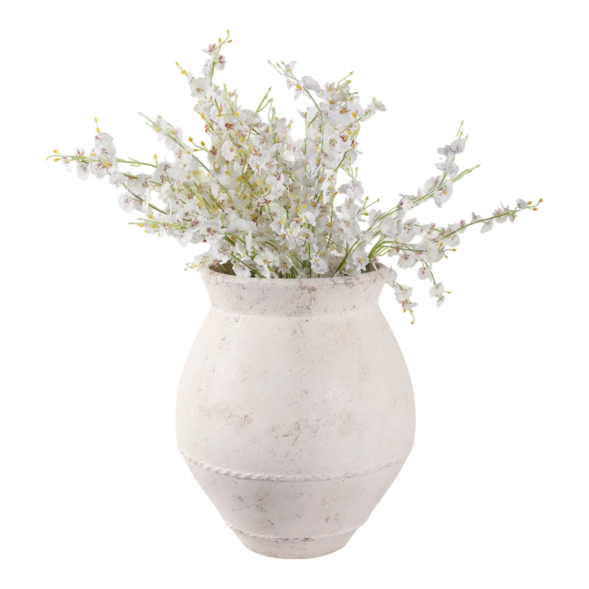 20x18" Traditional Terracotta Vase, Ivory - Image 2