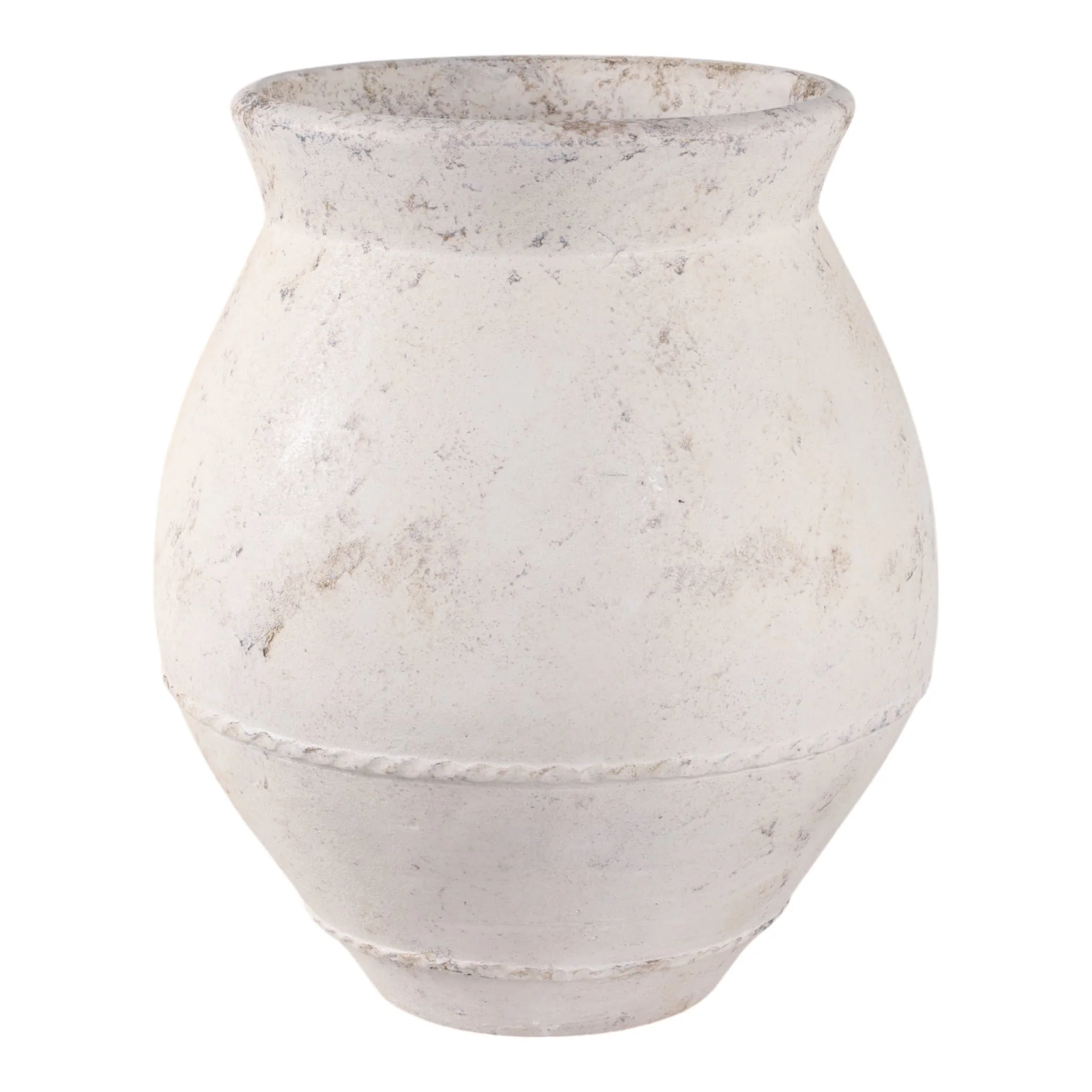 20x18" Traditional Terracotta Vase, Ivory - Image 3