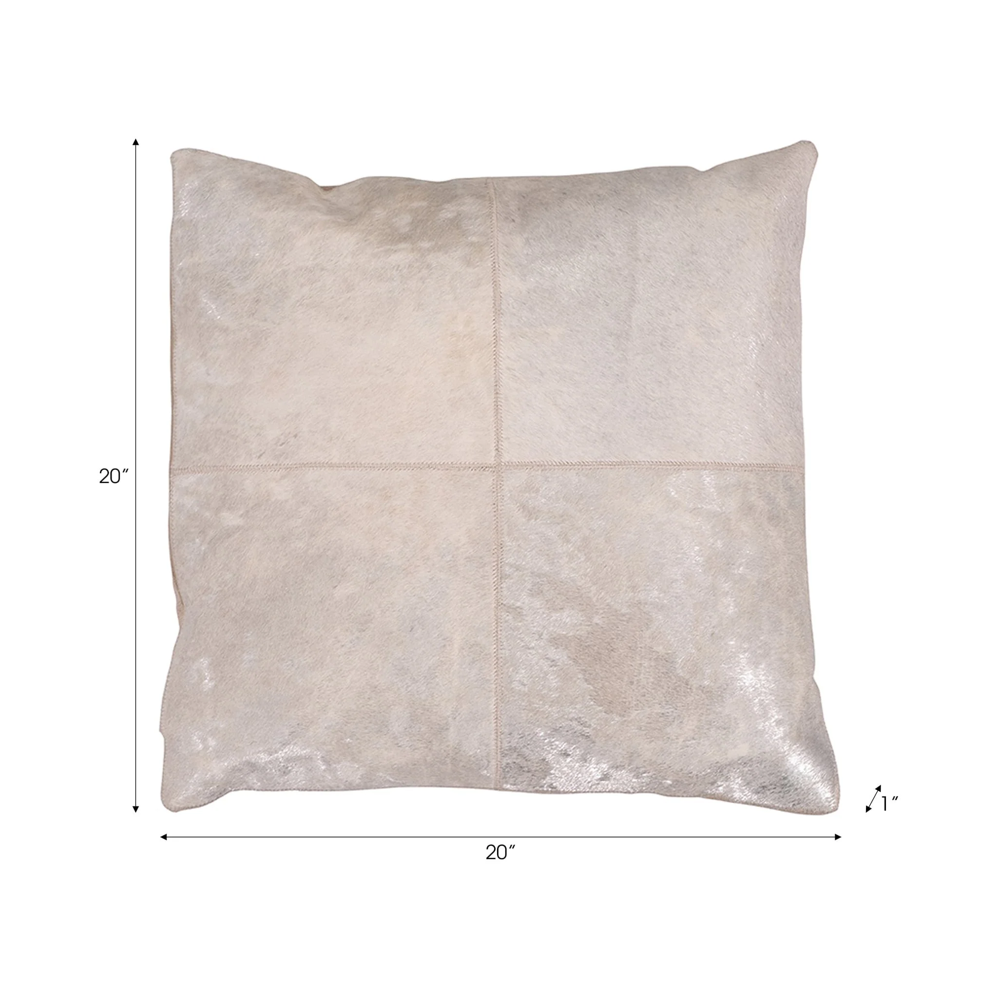 20x20" Leather, Square Patch Decorative Pillow, Iv - Image 6