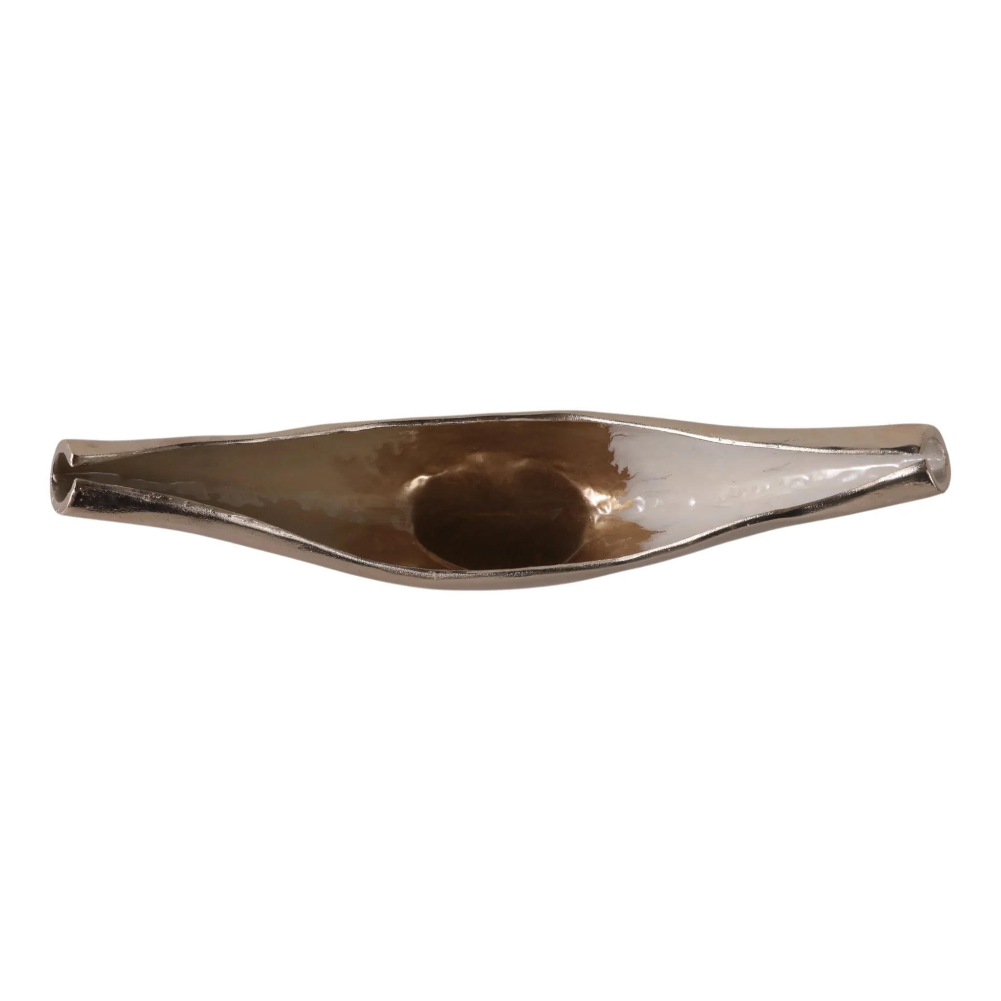 20x8" V-shaped Metal Bowl, Gold/tan - Image 6