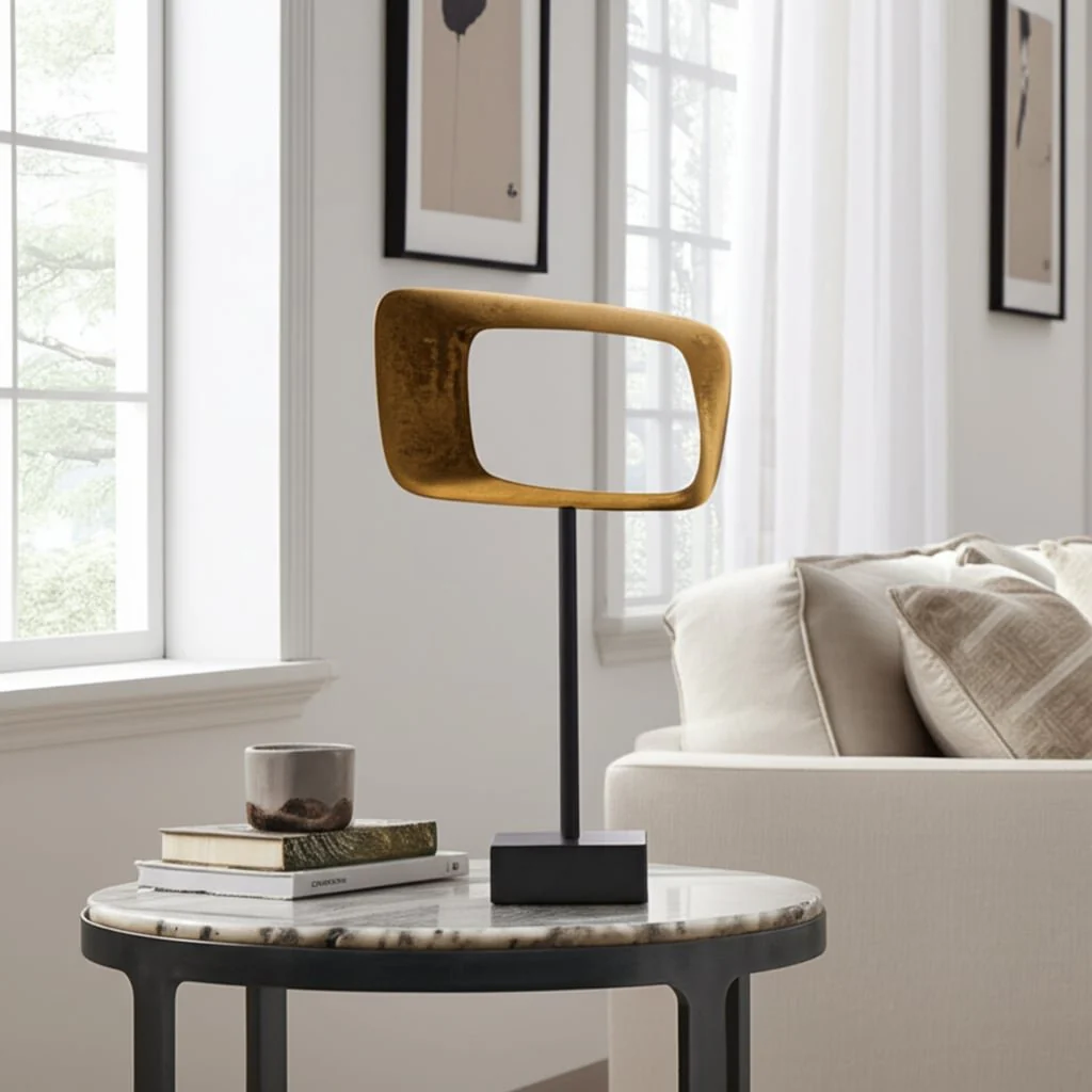 21.75" Aluminum Rhombus On Stand, Gold, Kd - Image 10