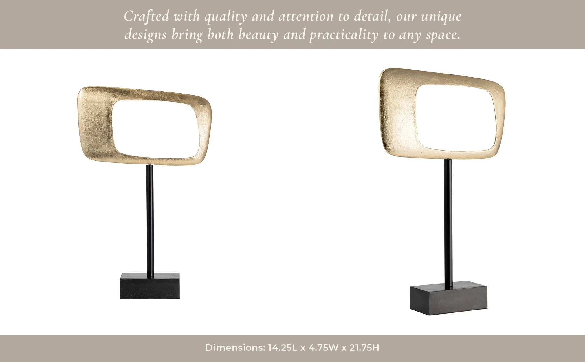 21.75" Aluminum Rhombus On Stand, Gold, Kd - Image 11
