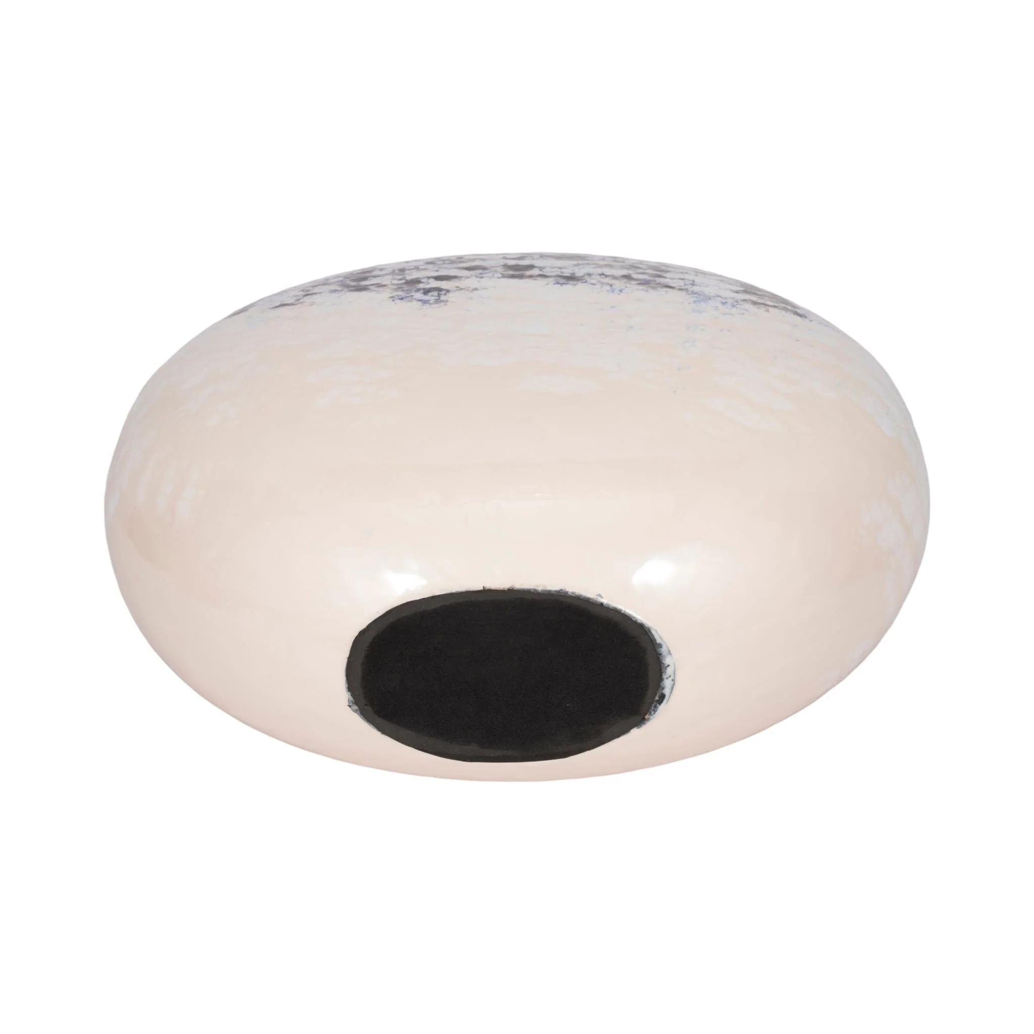 21" Round Metal Vase Arctic Finish, White/blue - Image 7