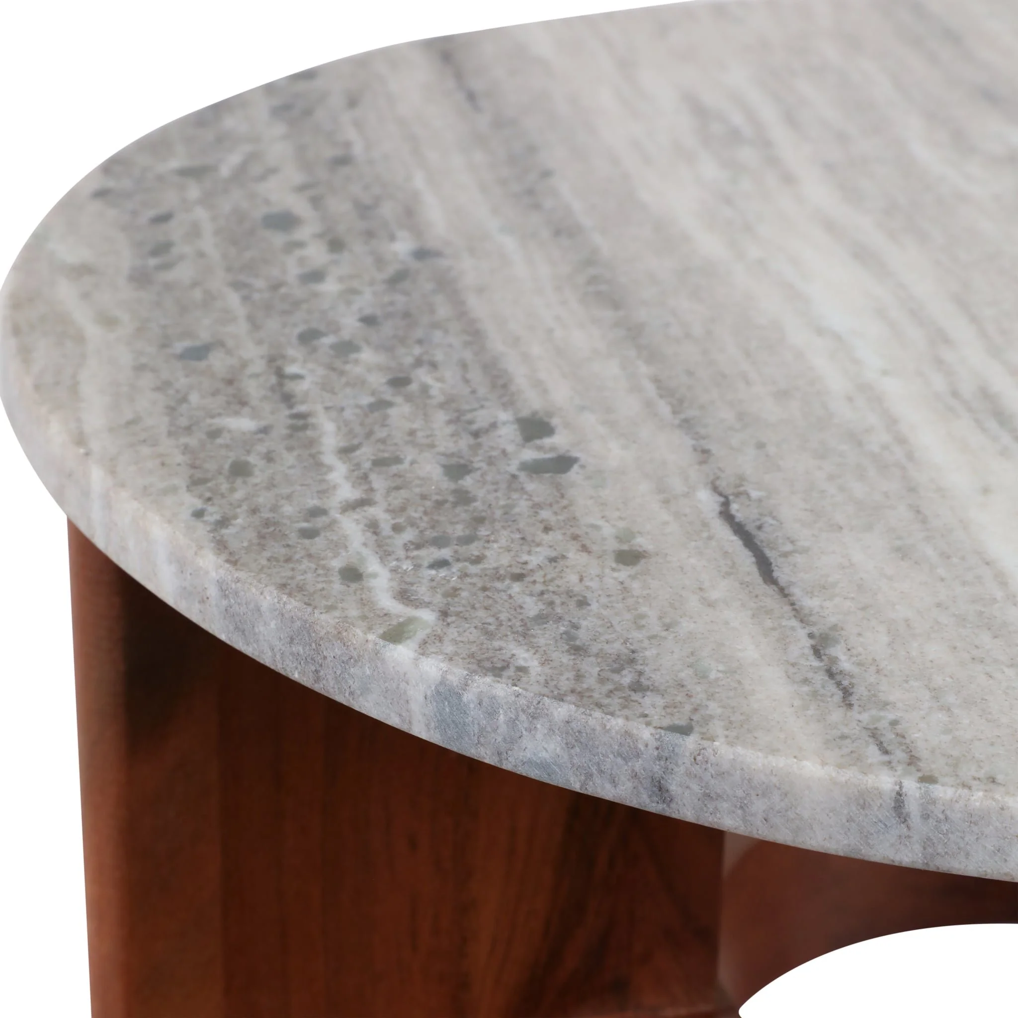 21" Slanted Legs Accent Table Marble Top, Brown - Image 6