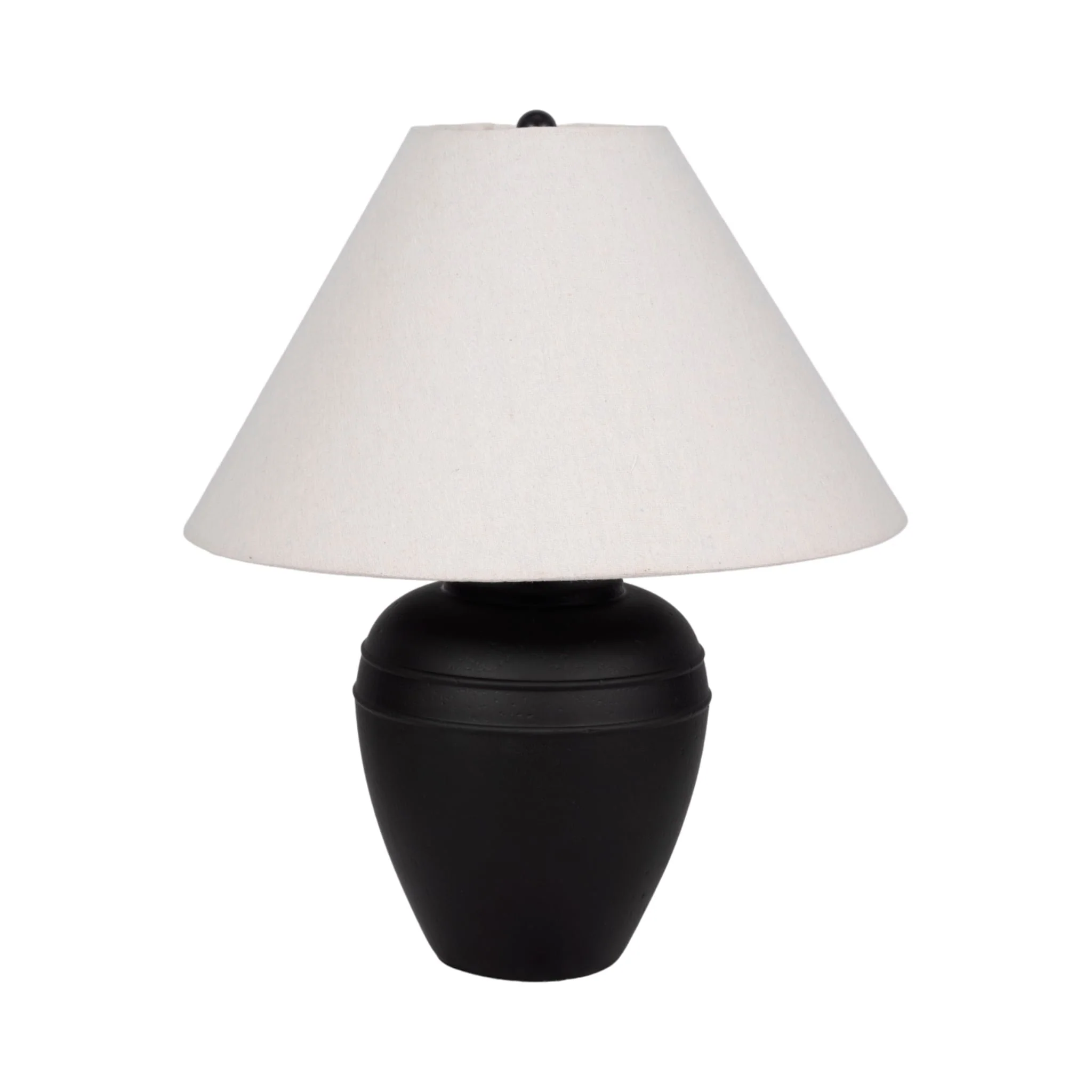 21" Textured Table Lamp Tapered Shade, Black/white - Image 3