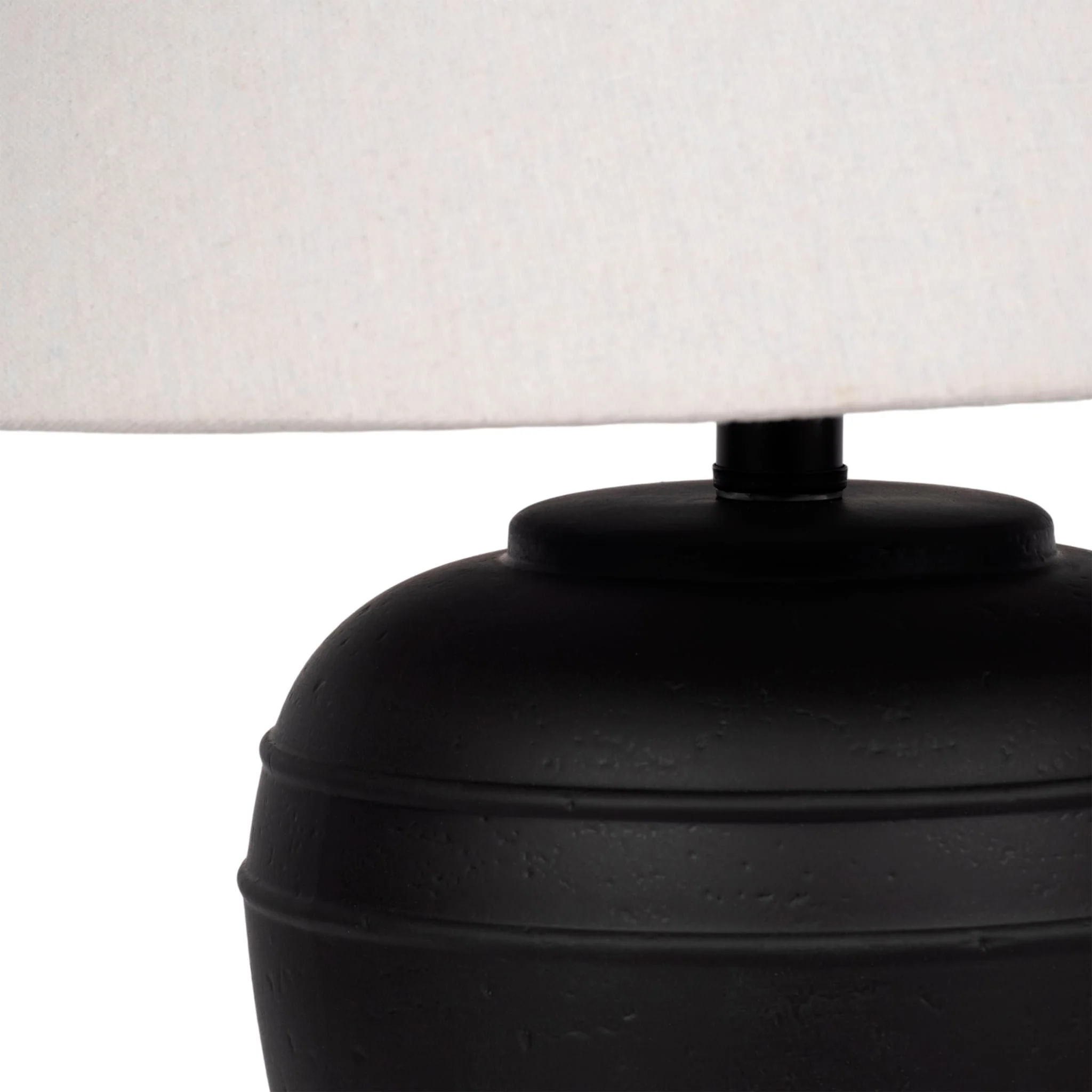 21" Textured Table Lamp Tapered Shade, Black/white - Image 4
