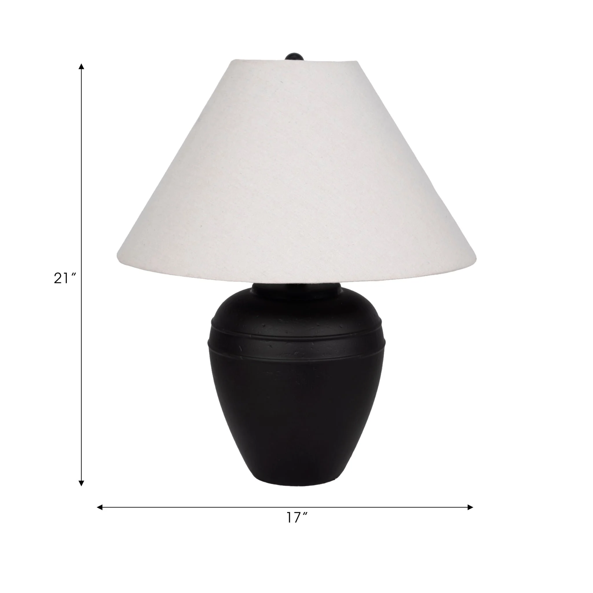 21" Textured Table Lamp Tapered Shade, Black/white - Image 6