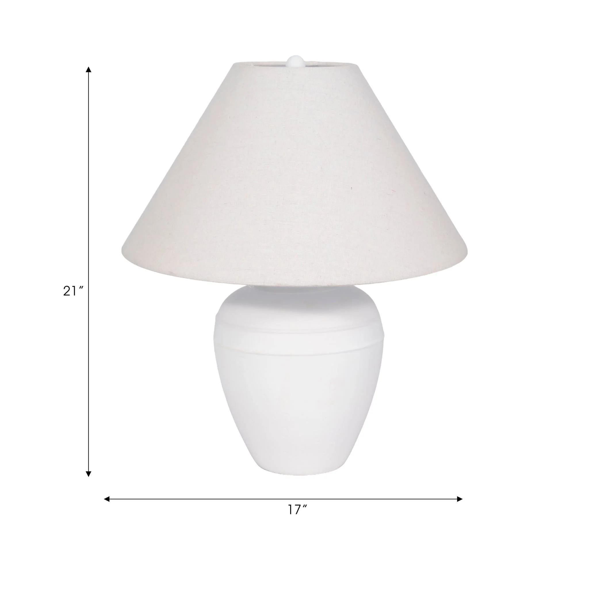 21" Textured Table Lamp Tapered Shade, White - Image 6