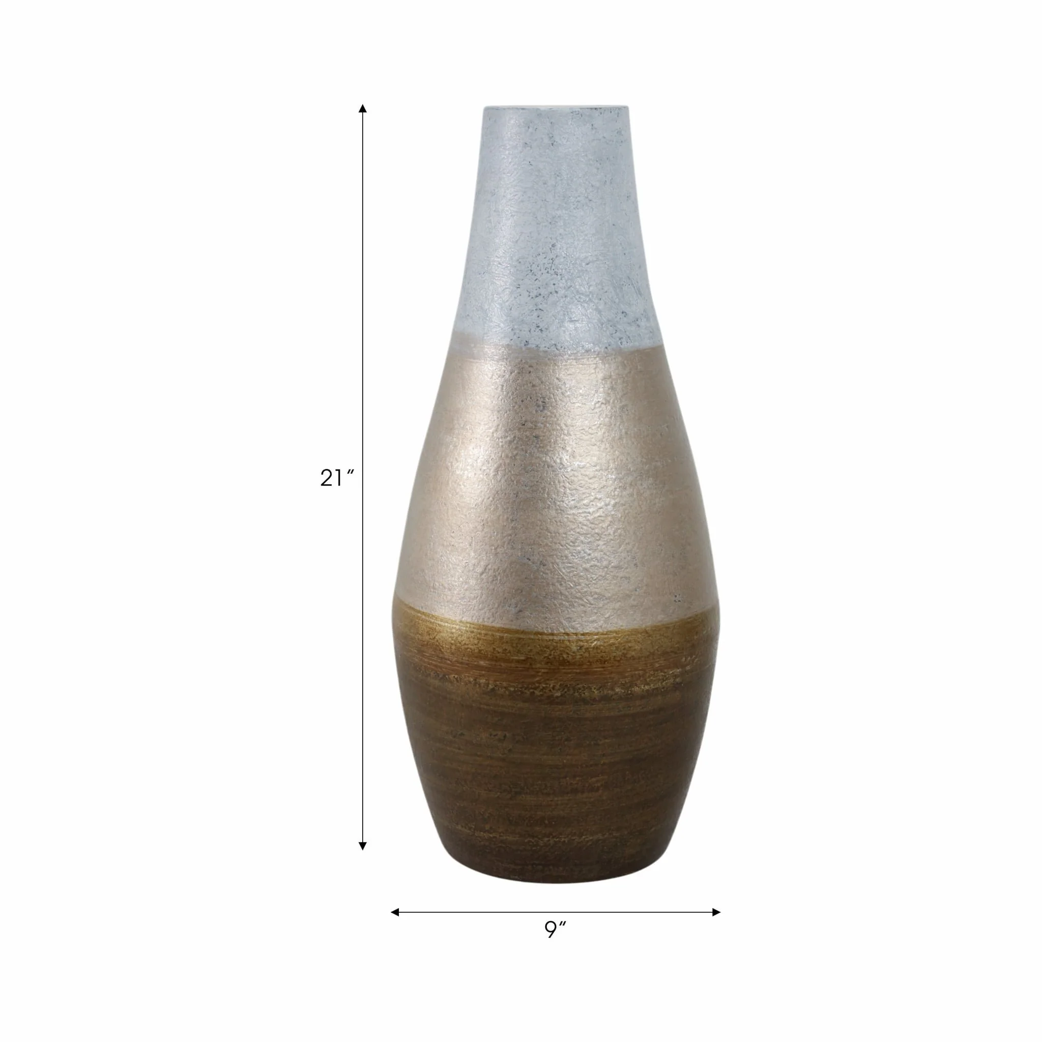21"gold Ombre Metal Hourglss Vase,wht/gld - Image 8